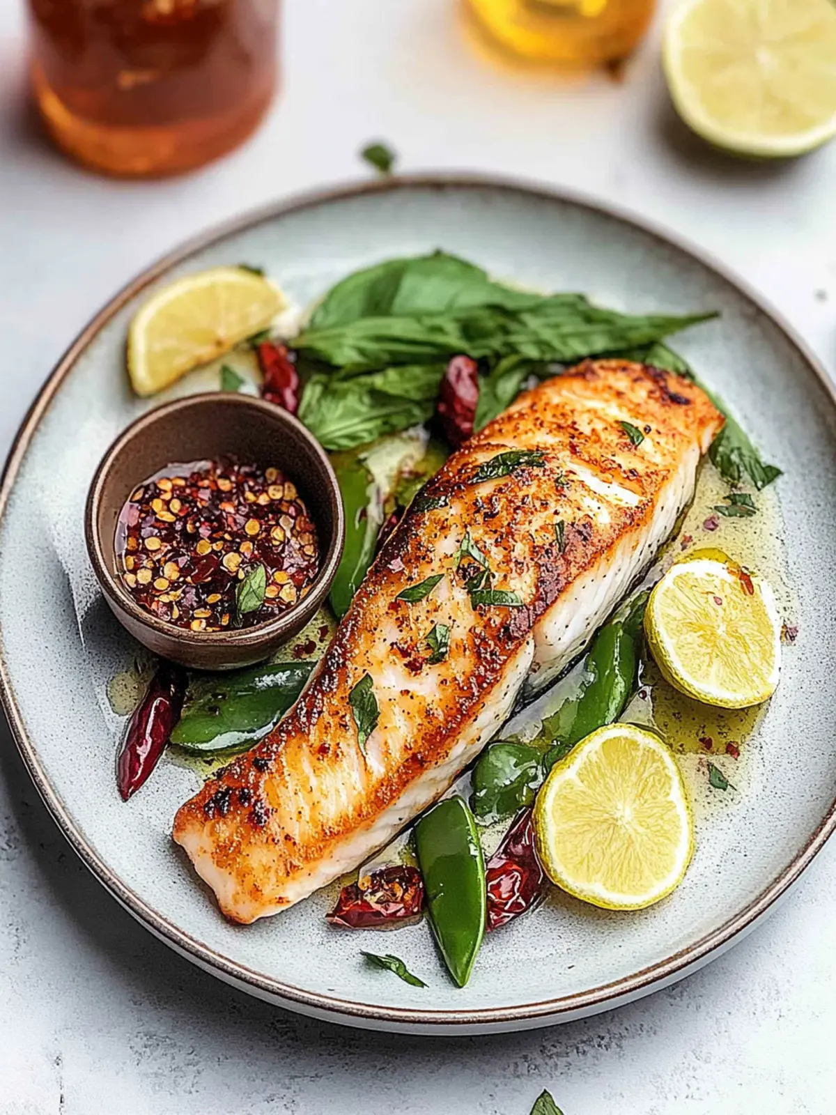 Savor This Pan-Seared Halibut with Chili Garlic Oil Delight 2 Pan Seared Halibut with Chili Garlic Oil