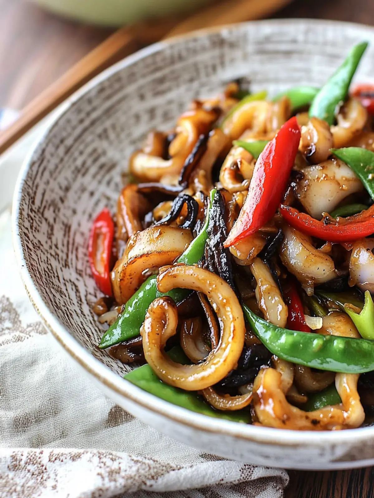 Stir-Fried Squid with Black Bean Sauce: Quick and Delectable Delight 2 Stir-Fried Squid with Black Bean Sauce