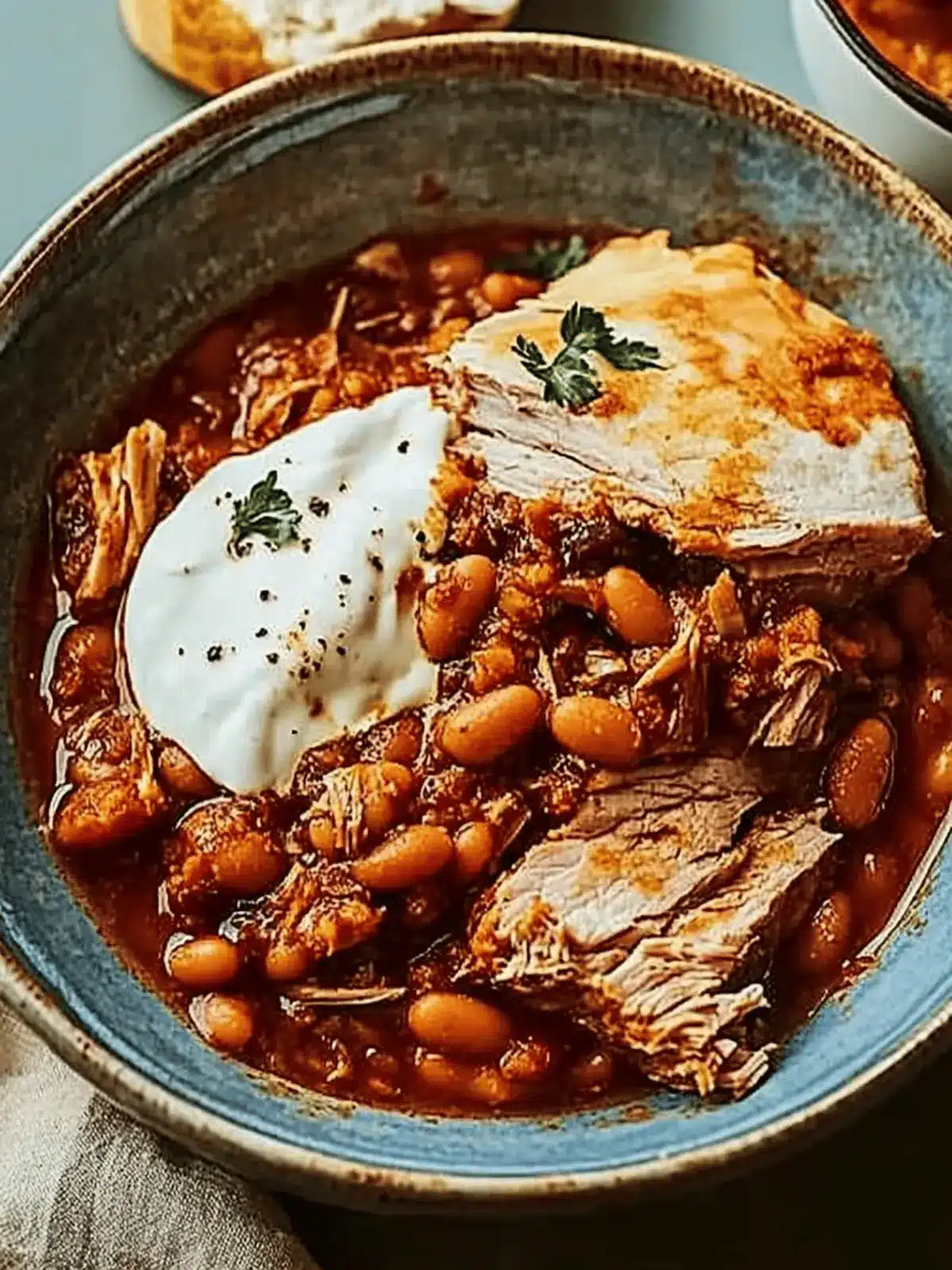 Savory Smoky Slow Cooker Pork with Boston Baked Beans Bliss 3 Smoky slow cooker pork with Boston baked beans
