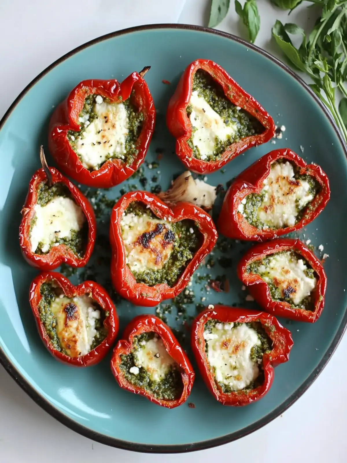 Delicious Roasted Red Peppers with Pesto and Goat Cheese Magic 4 Roasted Red Peppers with Pesto and Goat Cheese