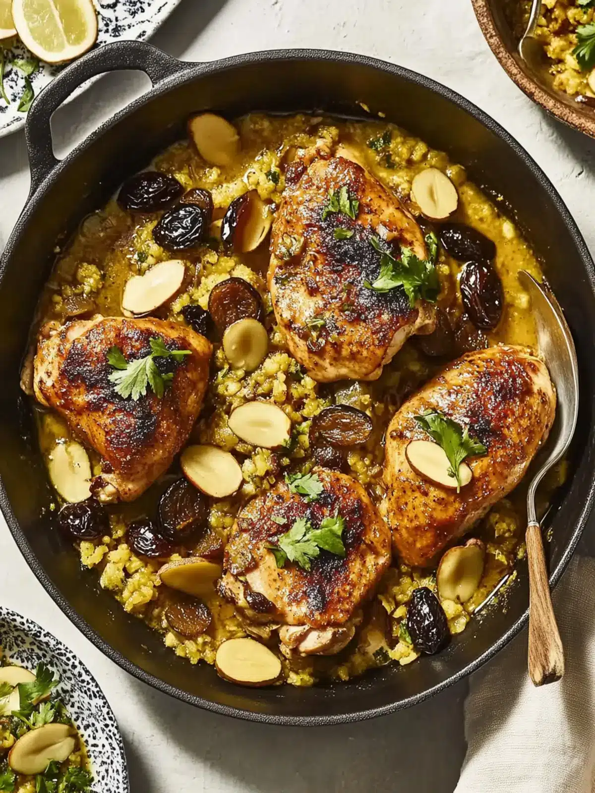 Moroccan-Inspired Chicken With Prunes And Almonds Bliss 2 Moroccan-Inspired Chicken With Prunes And Almonds