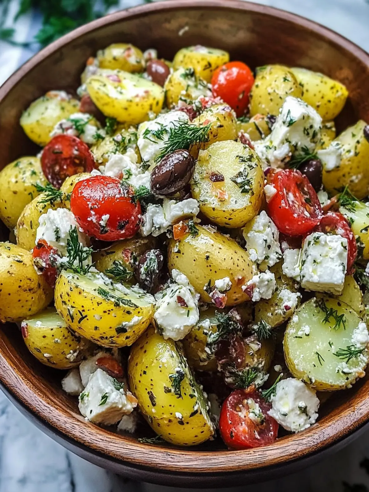 Delicious Greek Potato Salad with Olives and Feta Bliss 3 Greek Potato Salad