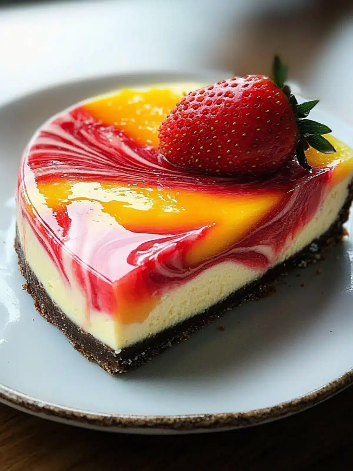 Delicious Strawberry Mango Swirl Cheesecake to Impress Friends 3 Strawberry Mango Swirl Cheesecake