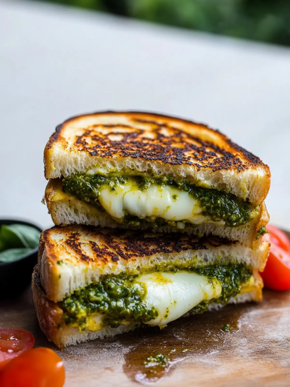 Melt in Your Mouth Pesto Grilled Cheese with Tomatoes 2 Pesto Grilled Cheese
