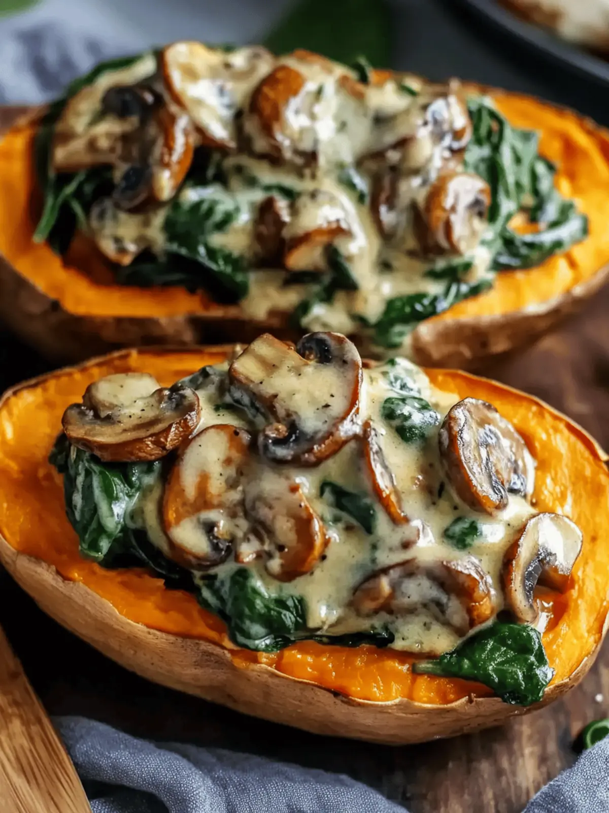 Creamy Mushroom and Spinach Stuffed Sweet Potatoes You ll Crave 4 Creamy Mushroom and Spinach Stuffed Sweet Potatoes