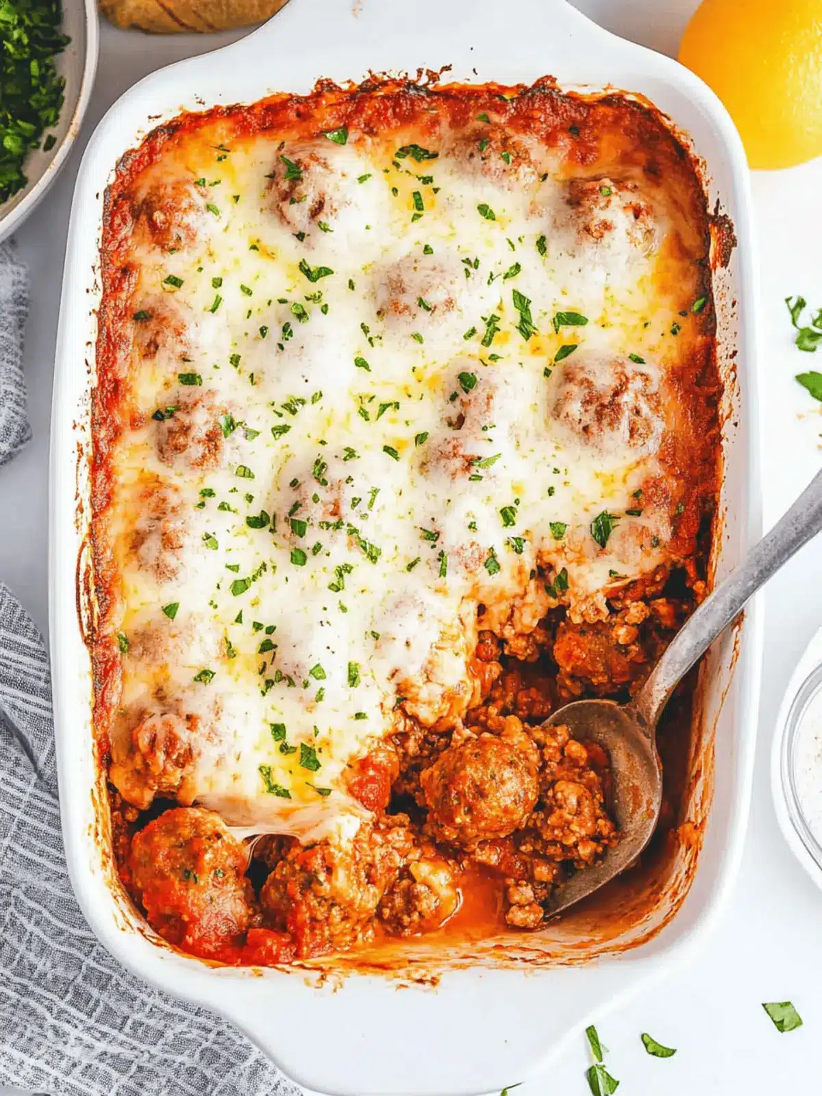 Savory Meatball Parmesan Casserole for a Cozy Family Meal 3 Meatball Parmesan Casserole