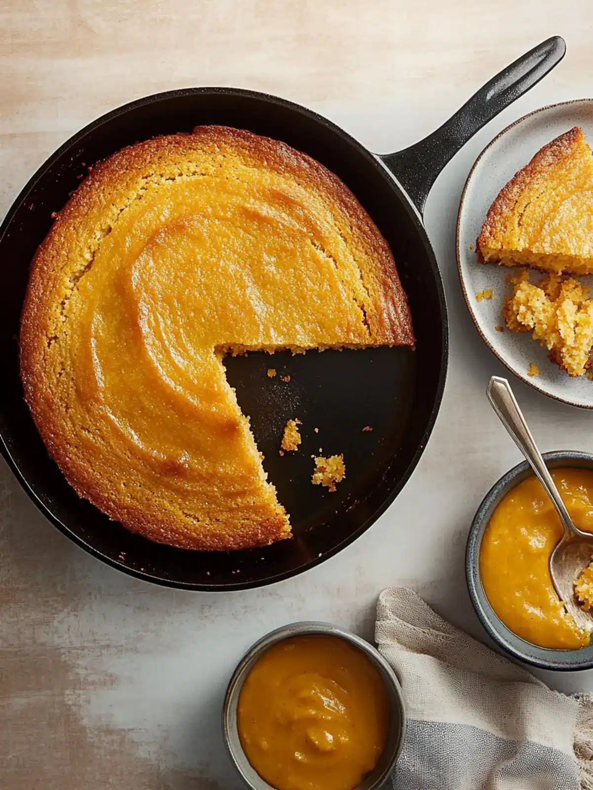 Irresistible Skillet Cornbread with Sweet Honey Butter 2 Skillet Cornbread