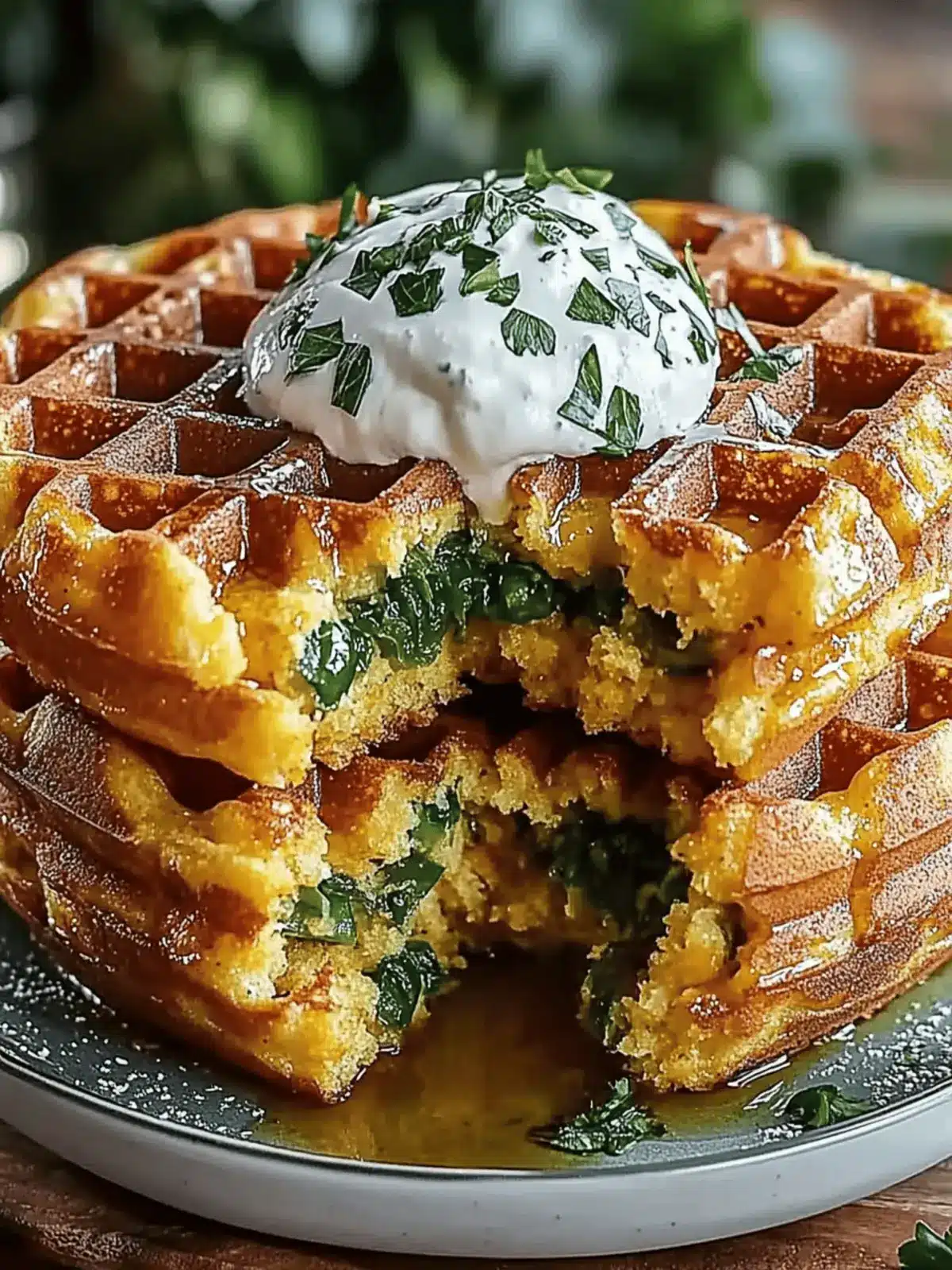 Cheddar Jalape ±o Cornbread Waffles That Wow at Breakfast 2 Cheddar Jalape ±o Cornbread Waffles