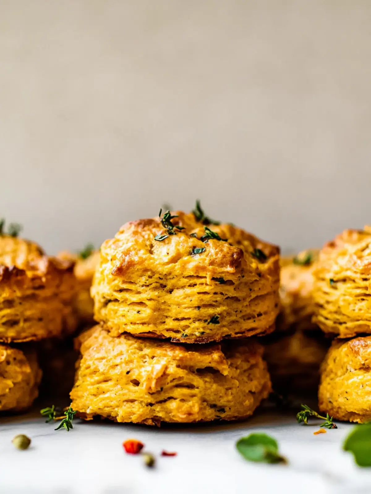 Extra Flaky Pumpkin Biscuits with Garlic Herb Butter Delight 3 Extra Flaky Pumpkin Biscuits with Garlic Herb Butter