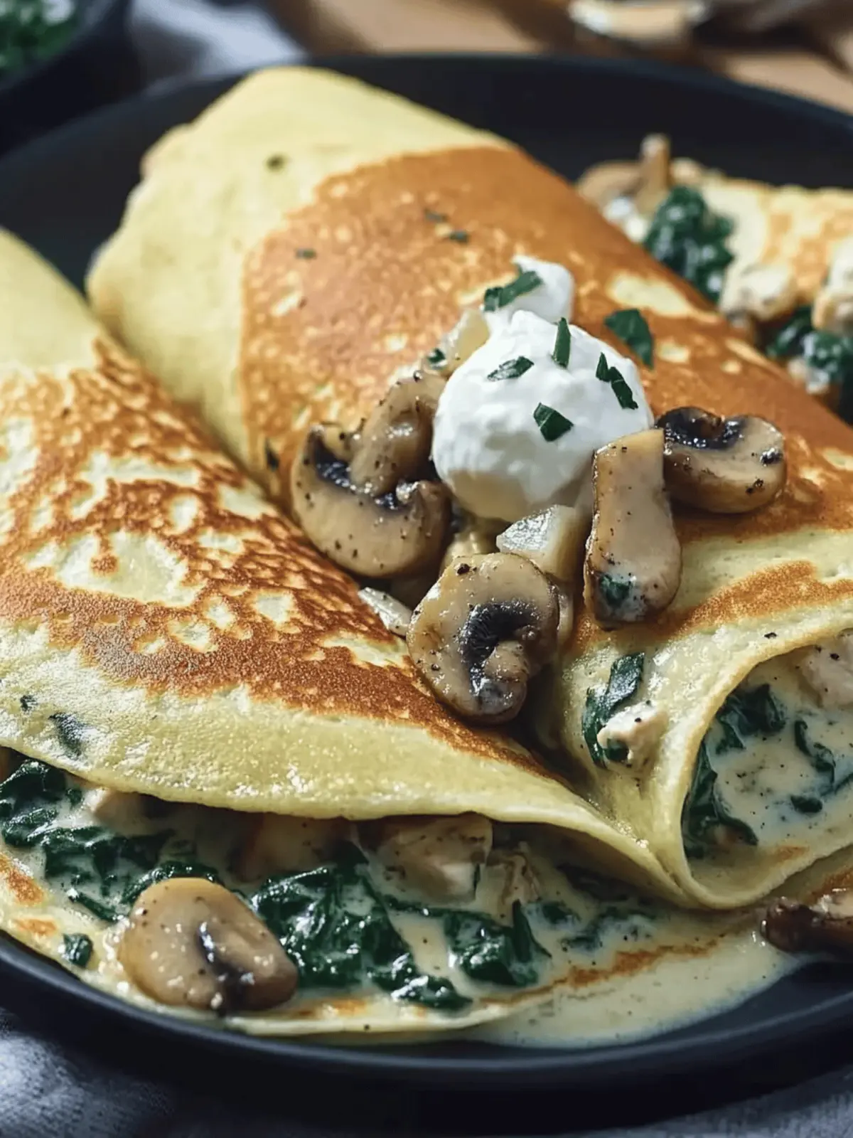 Savory Spinach Mushroom Chicken Crepes for Cozy Brunch Magic 4 Savory Spinach Mushroom Chicken Crepes for Cozy Brunch Magic