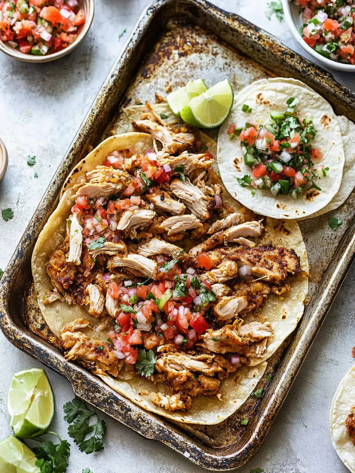 Sheet Pan Crispy Chicken Carnitas with Winter Citrus Pico De Gallo 3 Sheet Pan Crispy Chicken Carnitas with Winter Citrus Pico de Gallo