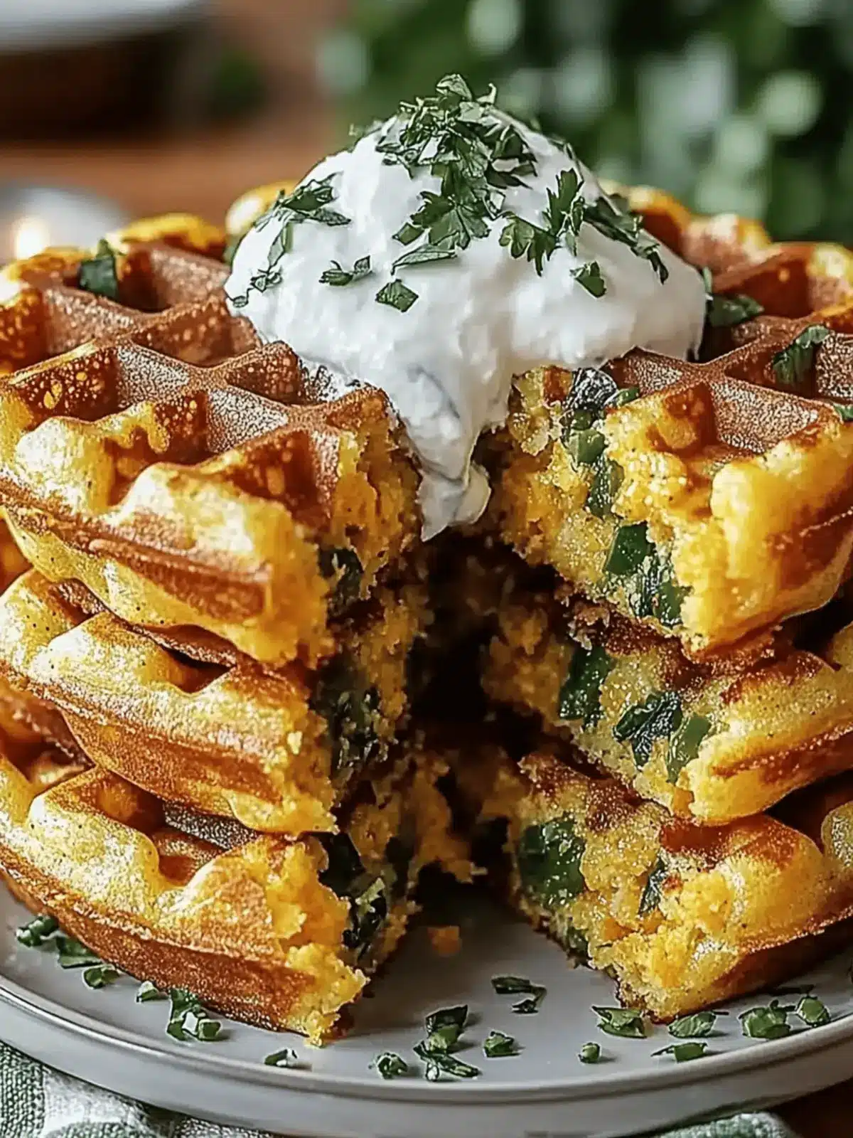 Cheddar Jalape ±o Cornbread Waffles That Wow at Breakfast 3 Cheddar Jalape ±o Cornbread Waffles