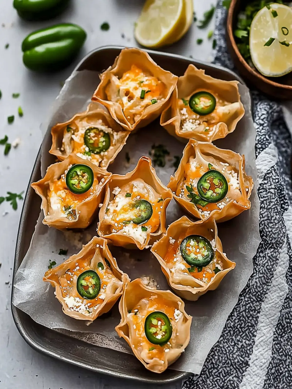Jalape ±o Popper Wonton Cups for a Flavorful Twist 2 Jalape ±o Popper Wonton Cups