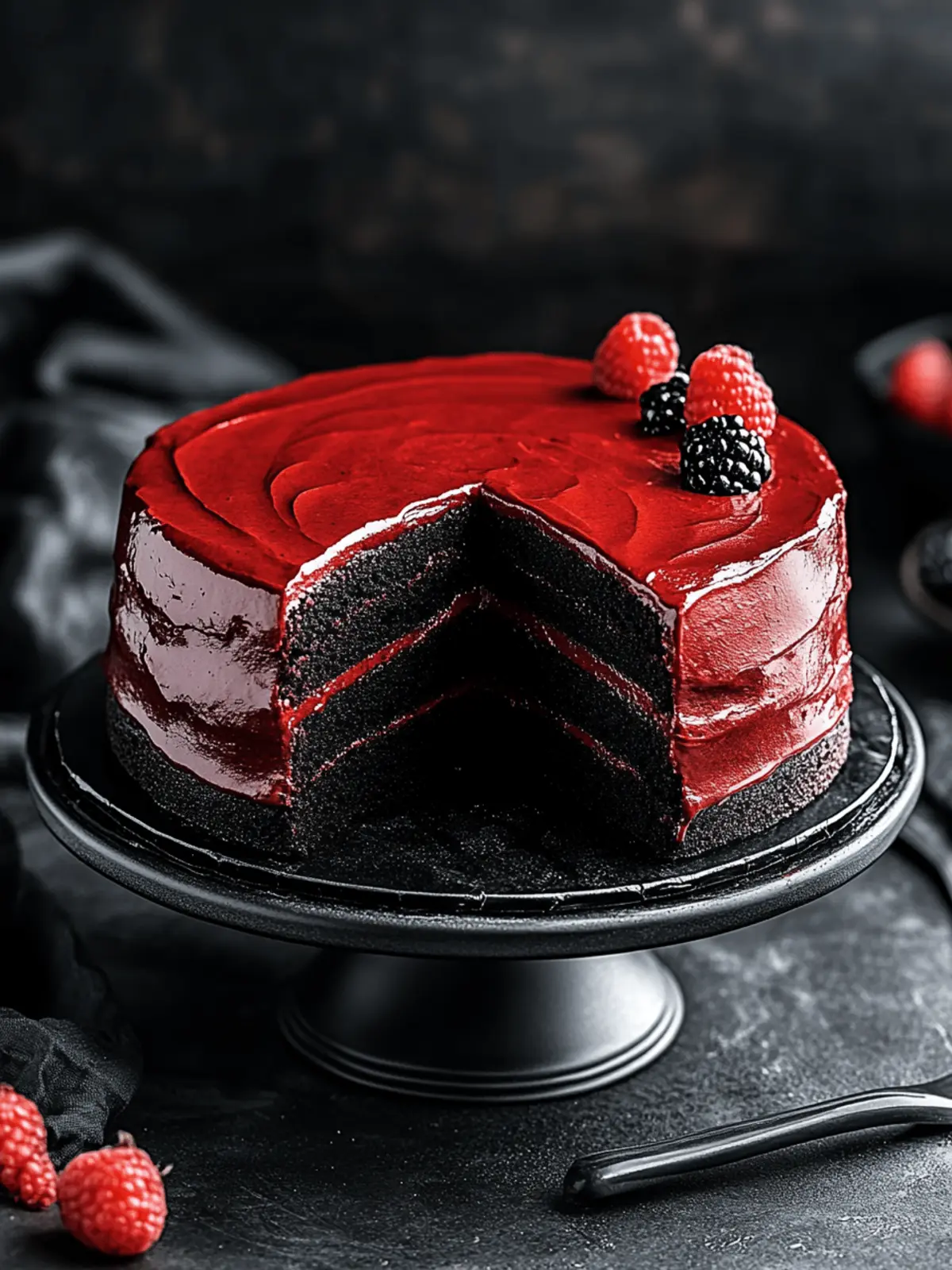 Decadent Black Velvet Cake with Fiery Red Icing Delight 4 Black Velvet Cake