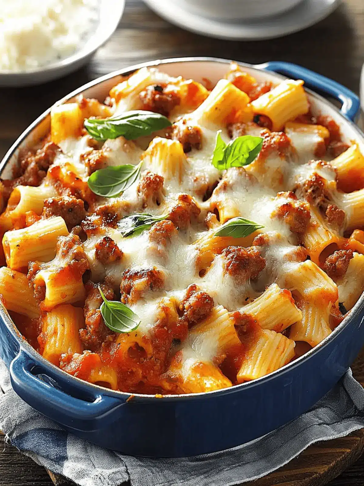 Four-Cheese Sausage Rigatoni: Comfort Food Delight at Home 3 Four-Cheese Sausage Rigatoni
