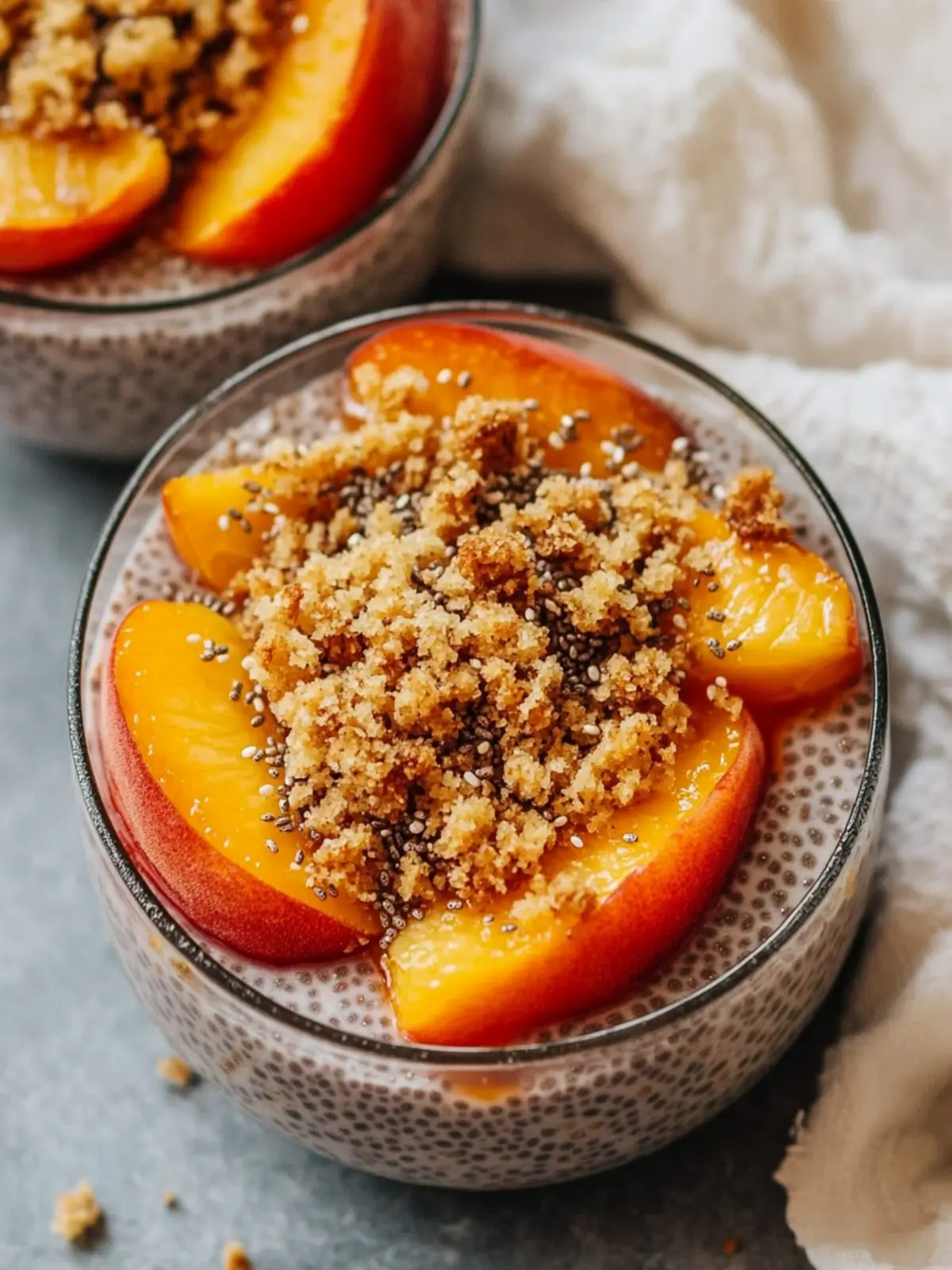 Decadent Peach Cobbler Chia Pudding You ll Crave Every Morning 3 Peach Cobbler Chia Pudding