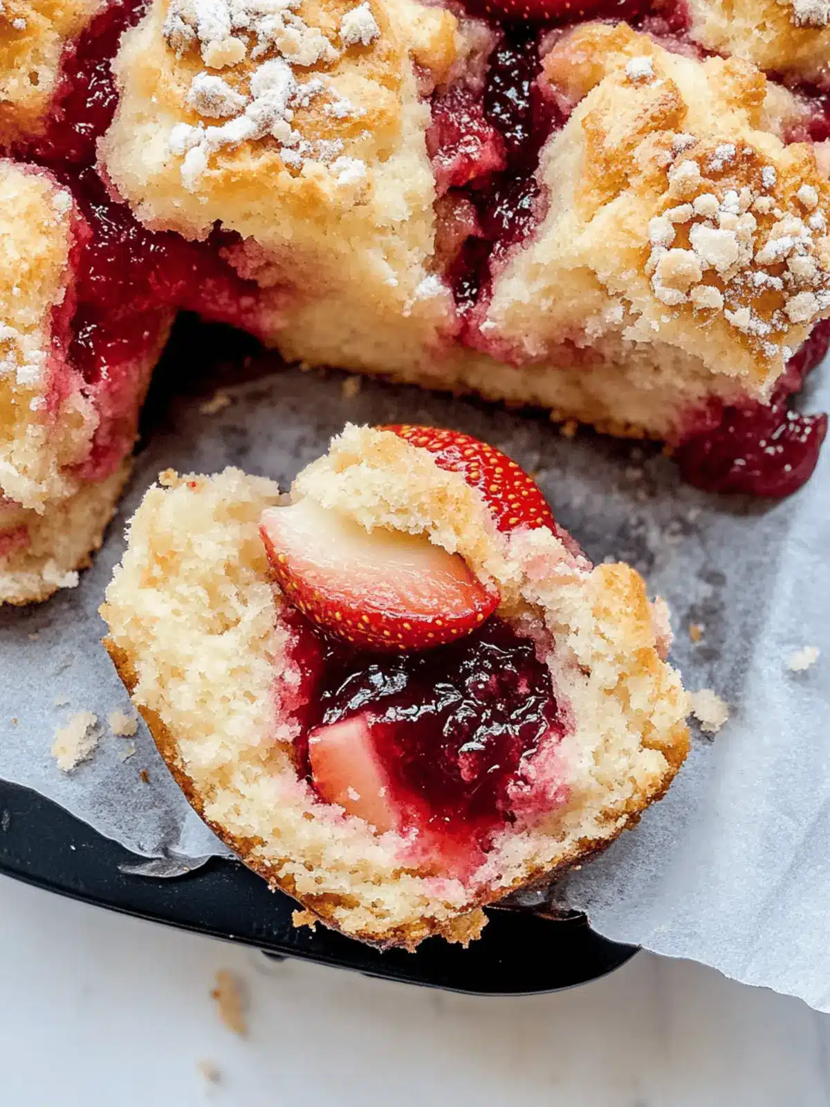 Delightful Vanilla Cream & Strawberry Jam Streusel Buns Recipe 2 Vanilla Cream & Strawberry Jam Streusel Buns