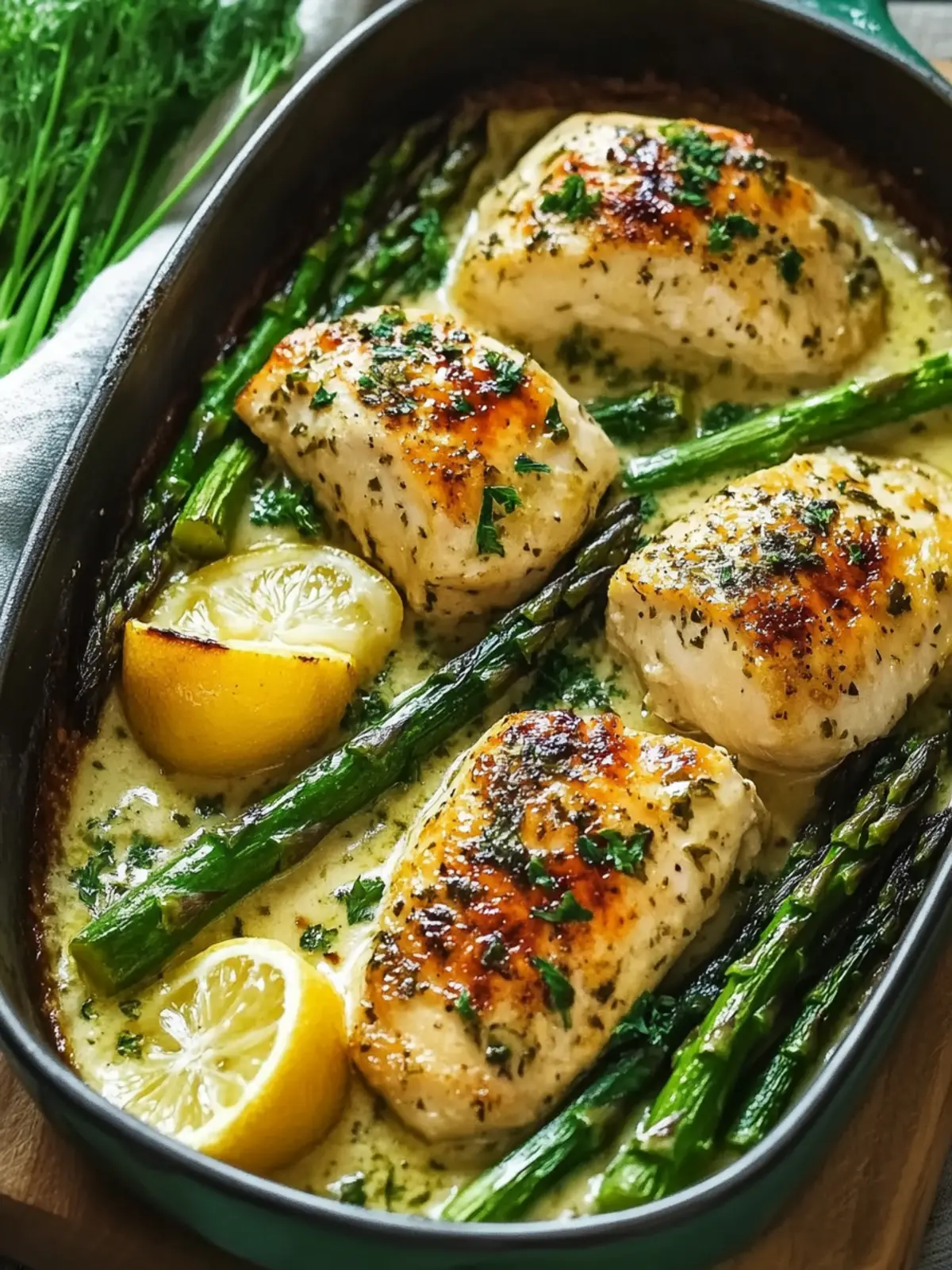 Creamy Baked Chicken and Asparagus: Quick One-Pan Wonder 3 Creamy Baked Chicken and Asparagus