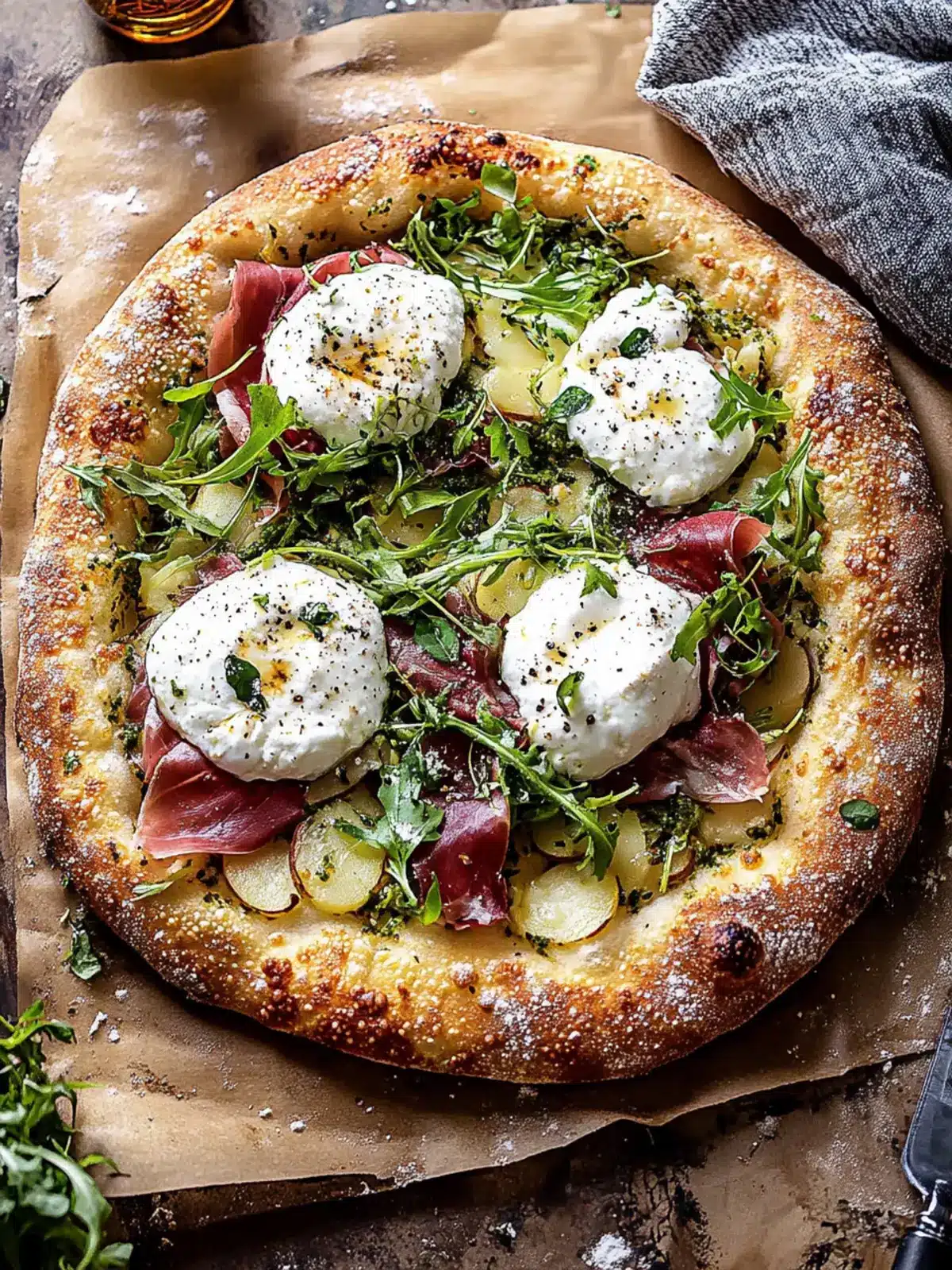 Savor Heaven with Potato Prosciutto Burrata Pizza Delight 2 Potato Prosciutto Burrata Pizza