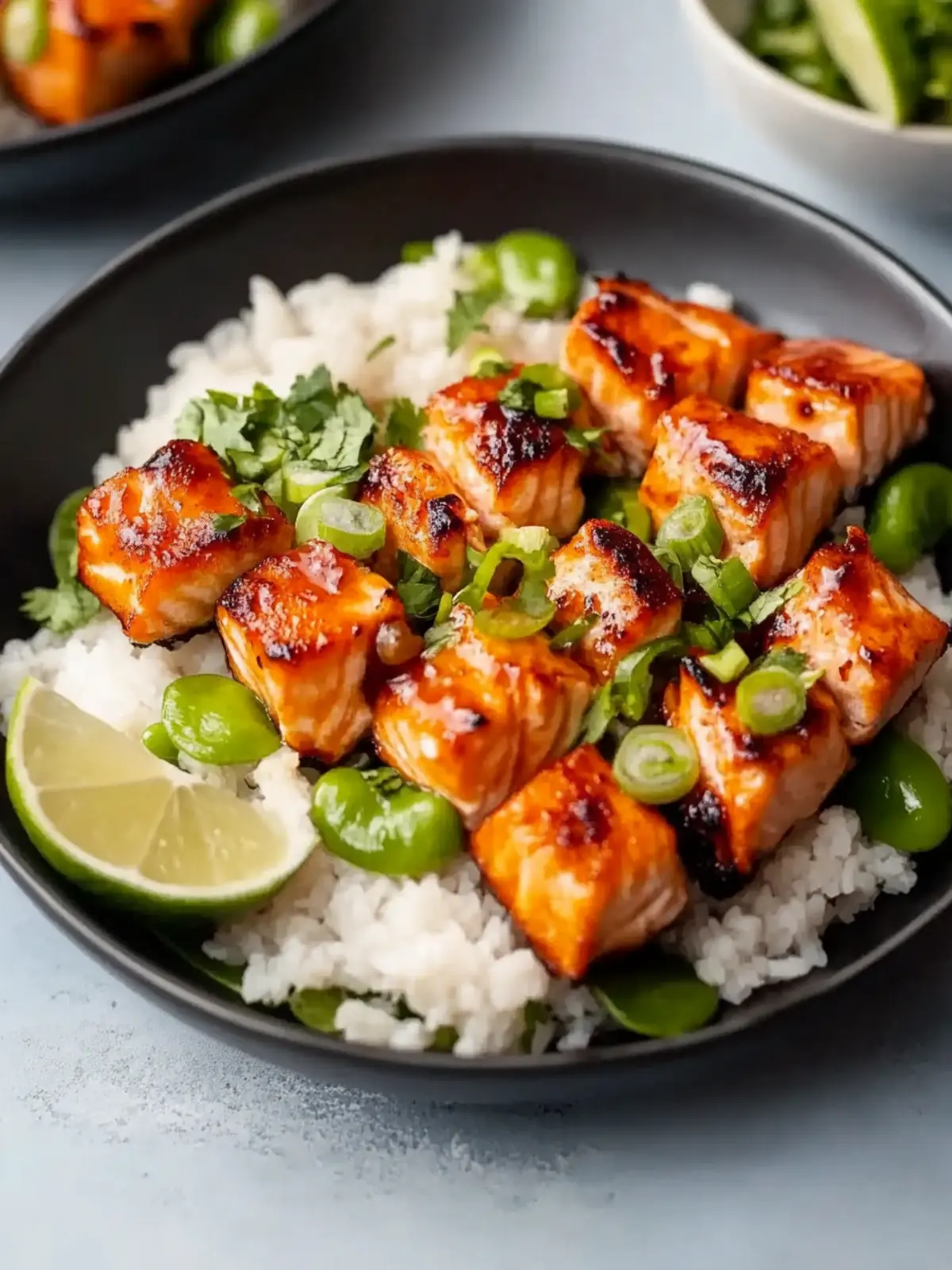 Irresistible Bang Bang Salmon with Fresh Cucumber Avocado Salad 2 Bang Bang Salmon