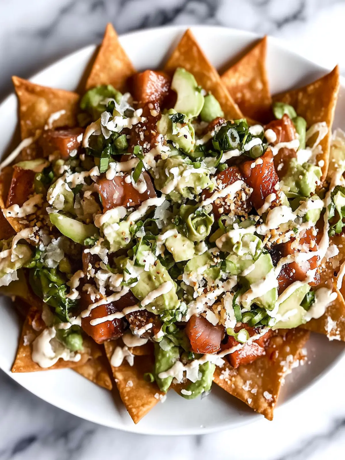 Ahi Tuna Wonton Nachos with Wasabi Mayo for a Party Kickoff 2 Ahi Tuna Wonton Nachos with Wasabi Mayo