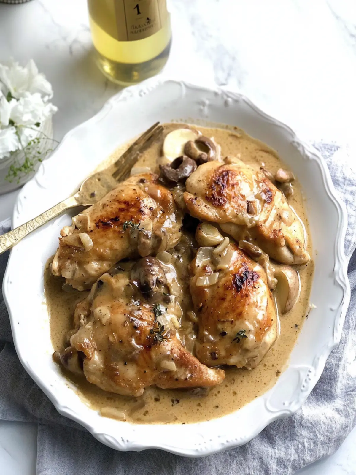 Chicken in Champagne Cream Sauce: A Luxurious Dinner Delight 2 Chicken in Champagne Cream Sauce