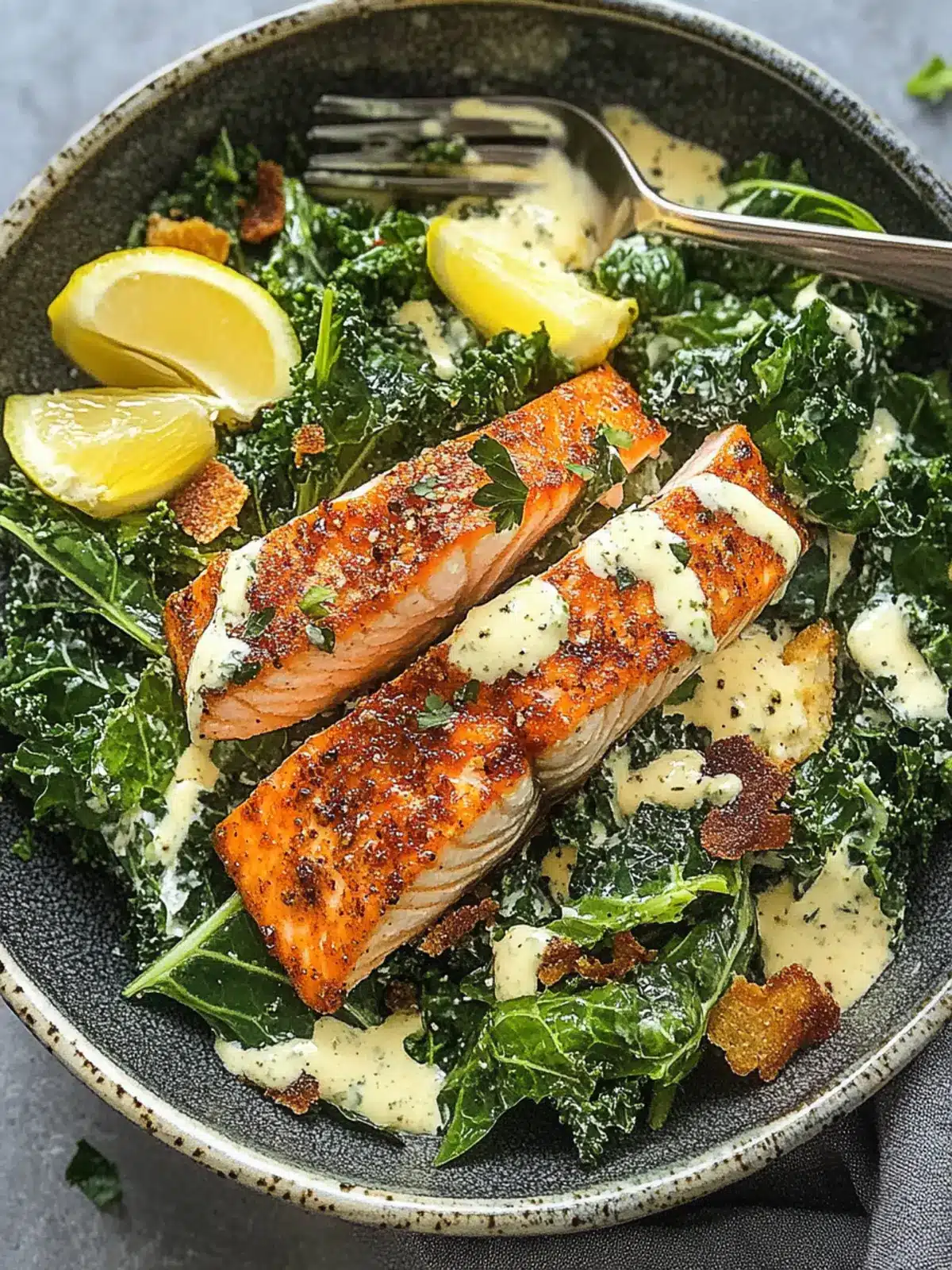 Cajun Salmon & Creamy Kale Salad: A Nutritious Flavor Bomb 4 CAJUN SALMON & CREAMY KALE SALAD