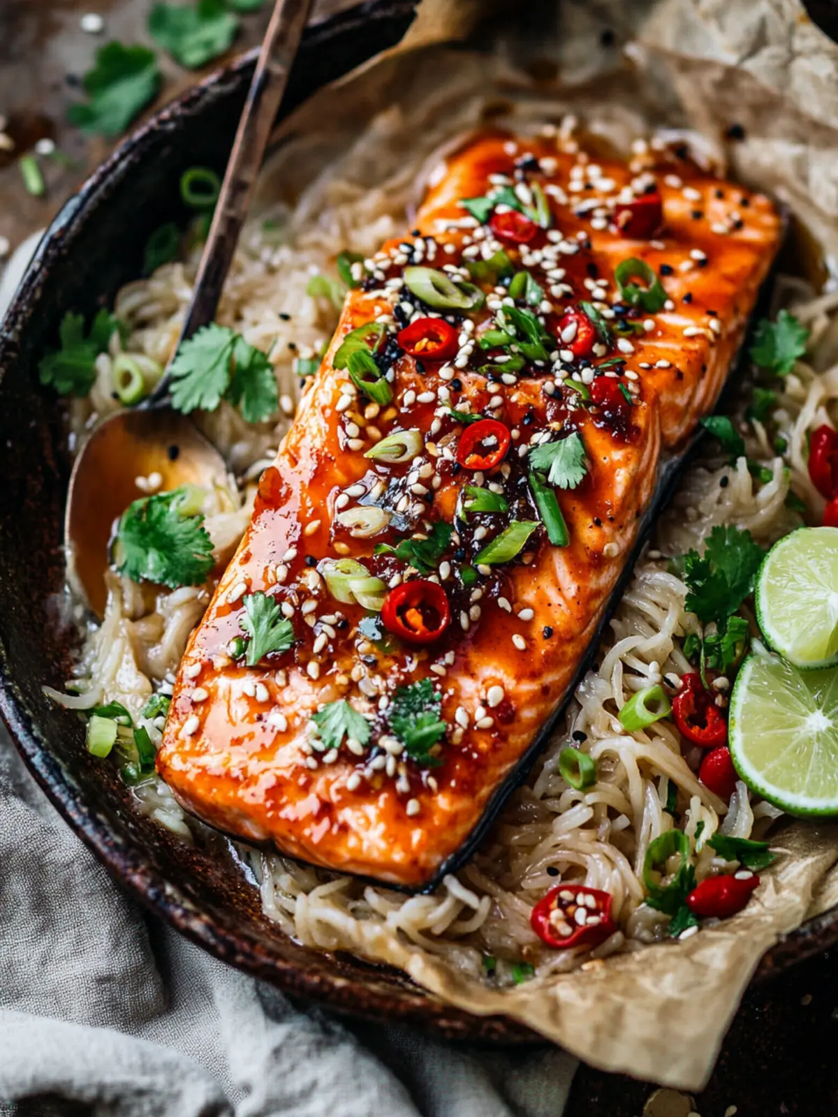 Sticky, Sweet, Spicy Asian Salmon & Rice Noodles You ll Love 3 Sticky, Sweet, Spicy Asian Salmon & Rice Noodles