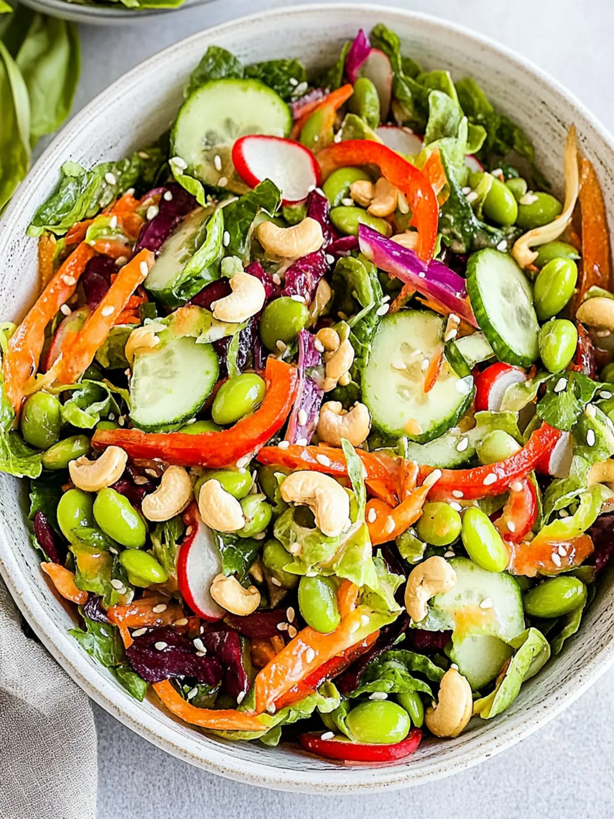 Edamame Crunch Salad with Sesame Cashew Lime Dressing Bliss 4 Edamame Crunch Salad with Sesame Cashew Lime Dressing