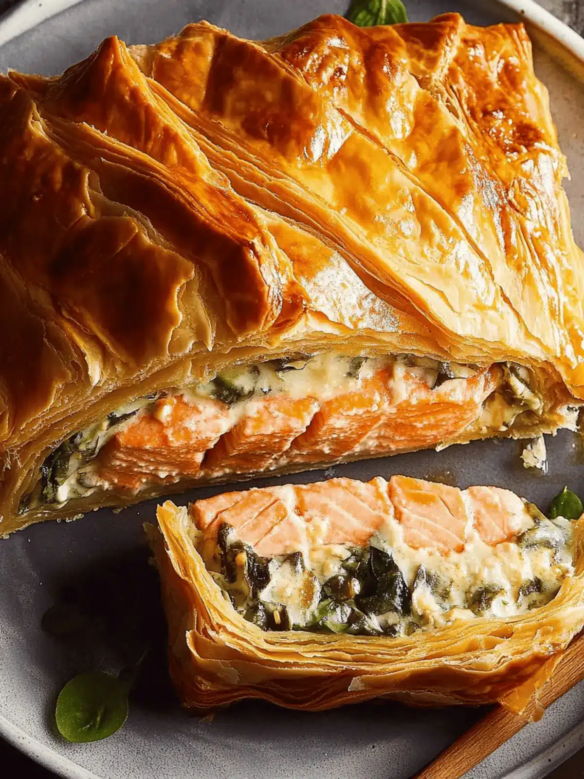 Savory Salmon En Croute with Cheesy Spinach Delight 3 Savory Salmon En Croute with Cheesy Spinach Delight