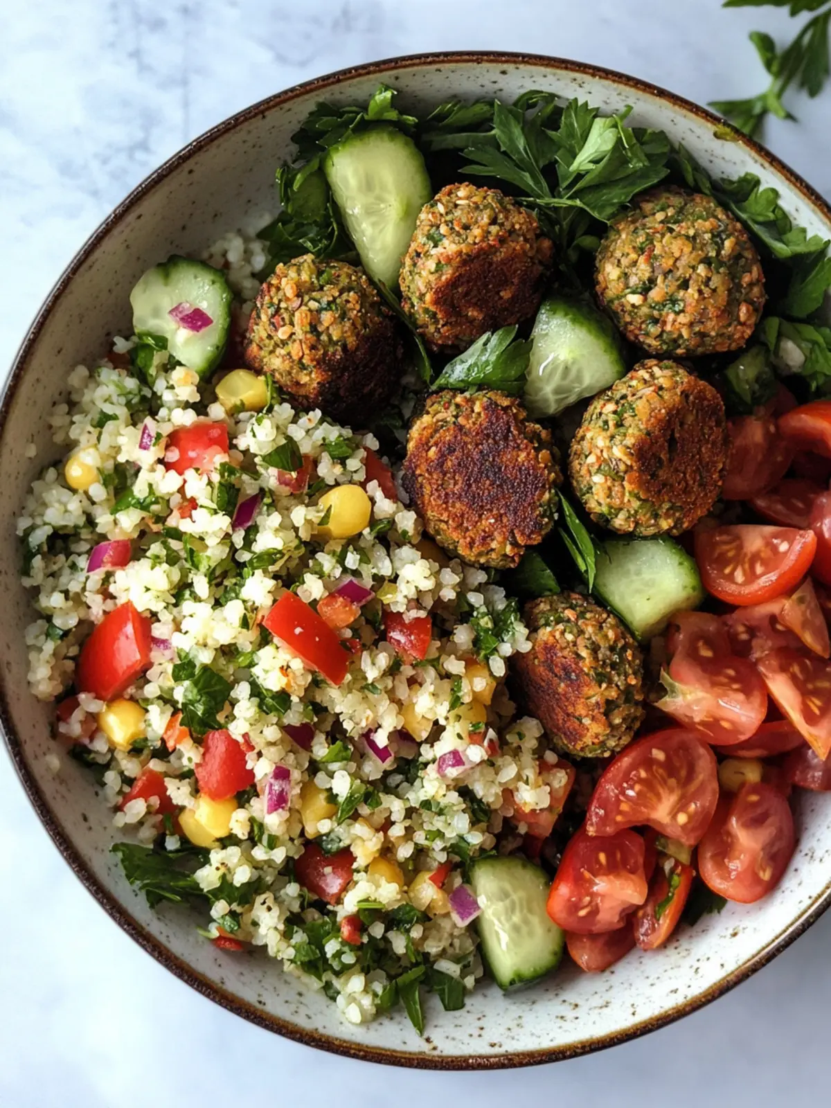 Falafel & Tabbouleh Salad: Freshness That Excites Your Tastebuds 2 Falafel & Tabbouleh Salad