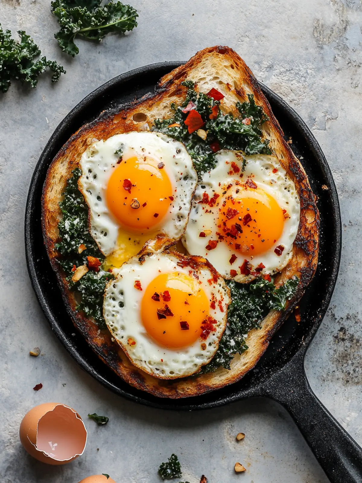 Chili Crisp and Kale Cream Fried Eggs for a Cozy Breakfast 2 Chili Crisp and Kale Cream Fried Eggs