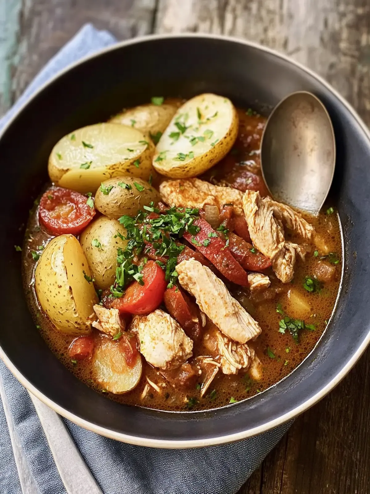 Savory Chicken-Andouille Gumbo With Roasted Potatoes Delight 2 Chicken-Andouille Gumbo With Roasted Potatoes