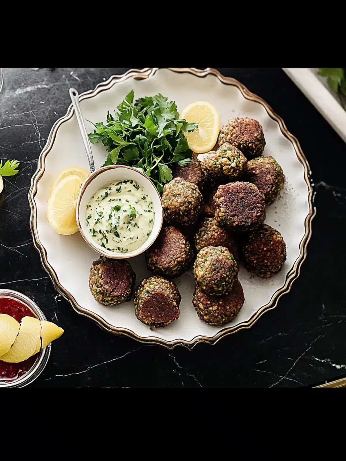 Crispy Falafel with Tahini and Spicy Lemon Herb Sauce Magic 3 Falafel with Tahini and Spicy Lemon Herb Sauce