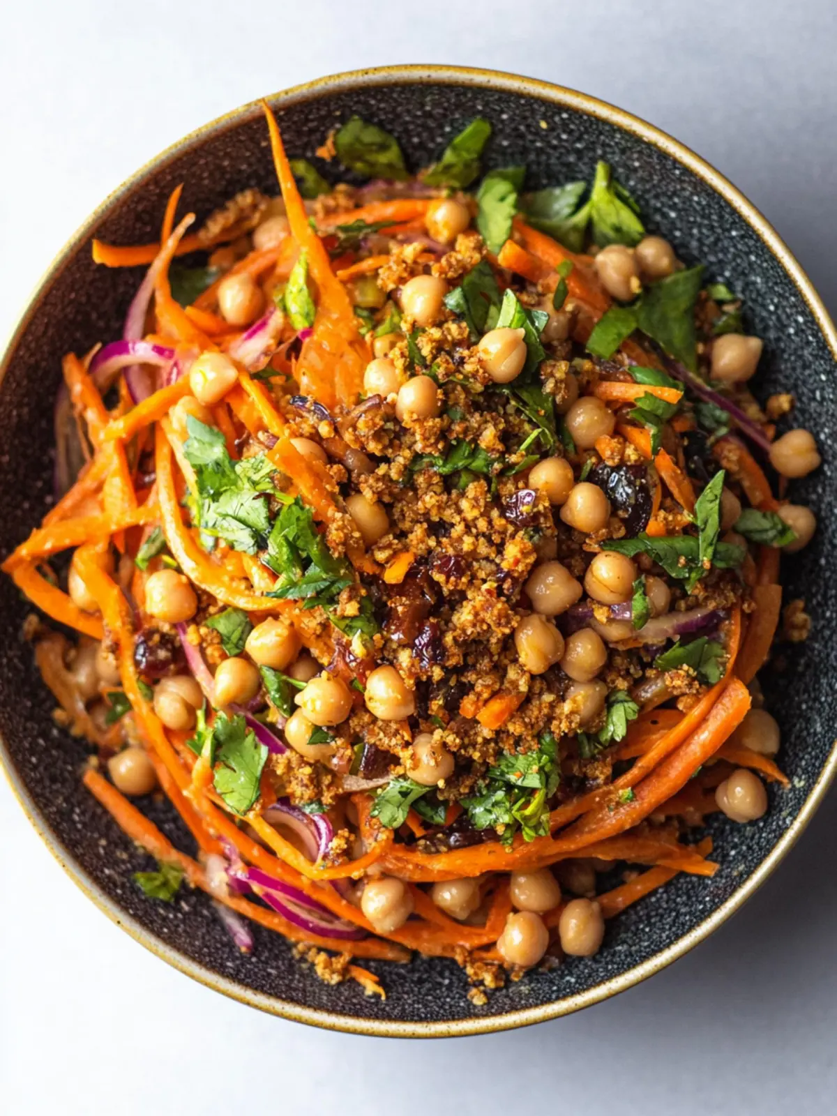 Zesty Carrot Salad with Aleppo Chickpeas & Date Vinaigrette 2 Carrot Salad with Aleppo Chickpeas & Date Vinaigrette