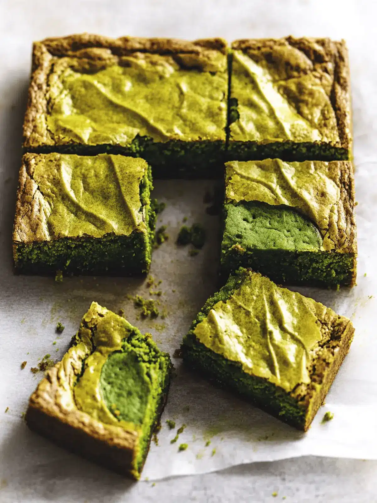 Fudgy Matcha Brownies with Brown Butter Bliss 4 Matcha Brownies