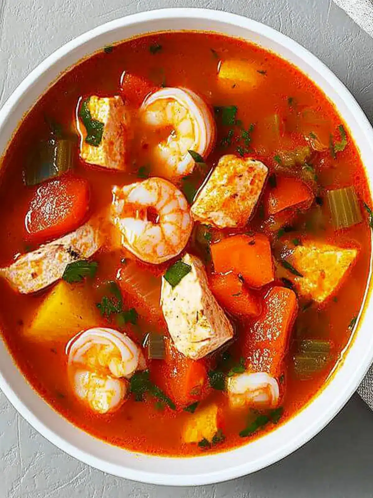 Hearty Seafood Soup with Salmon and Shrimp Magic 4 Seafood Soup