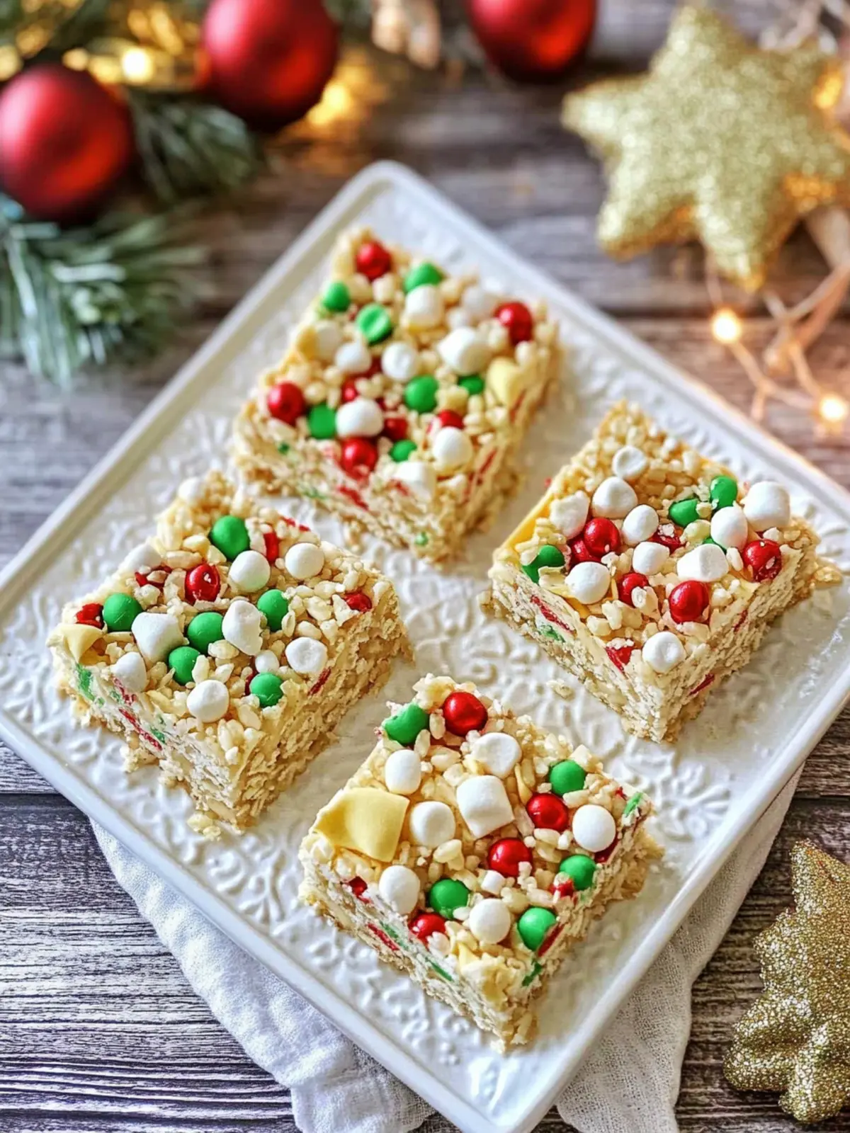 White Christmas Marshmallow Rice Bubble Slice for Festive Fun 4 White Christmas Marshmallow Rice Bubble Slice