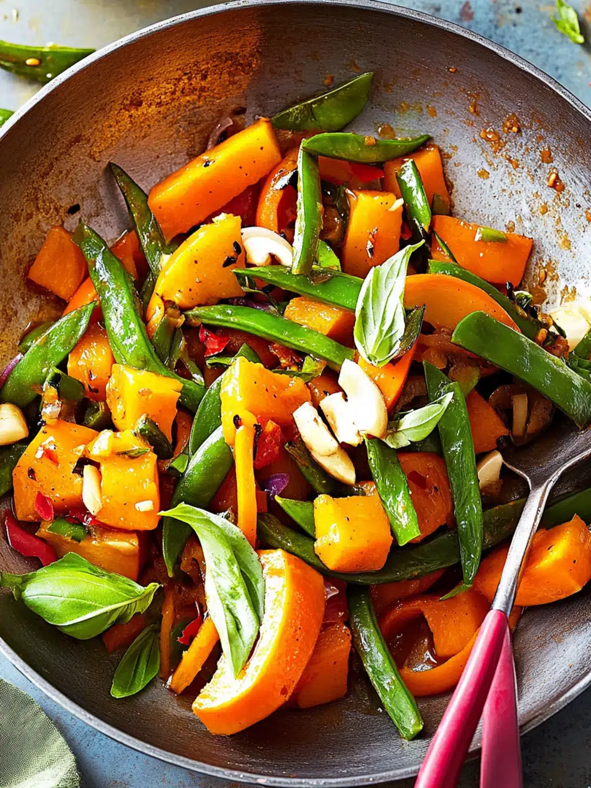Savor the Spice: Chilli Basil Stir-Fried Pumpkin Delight 3 Chilli basil stir-fried pumpkin