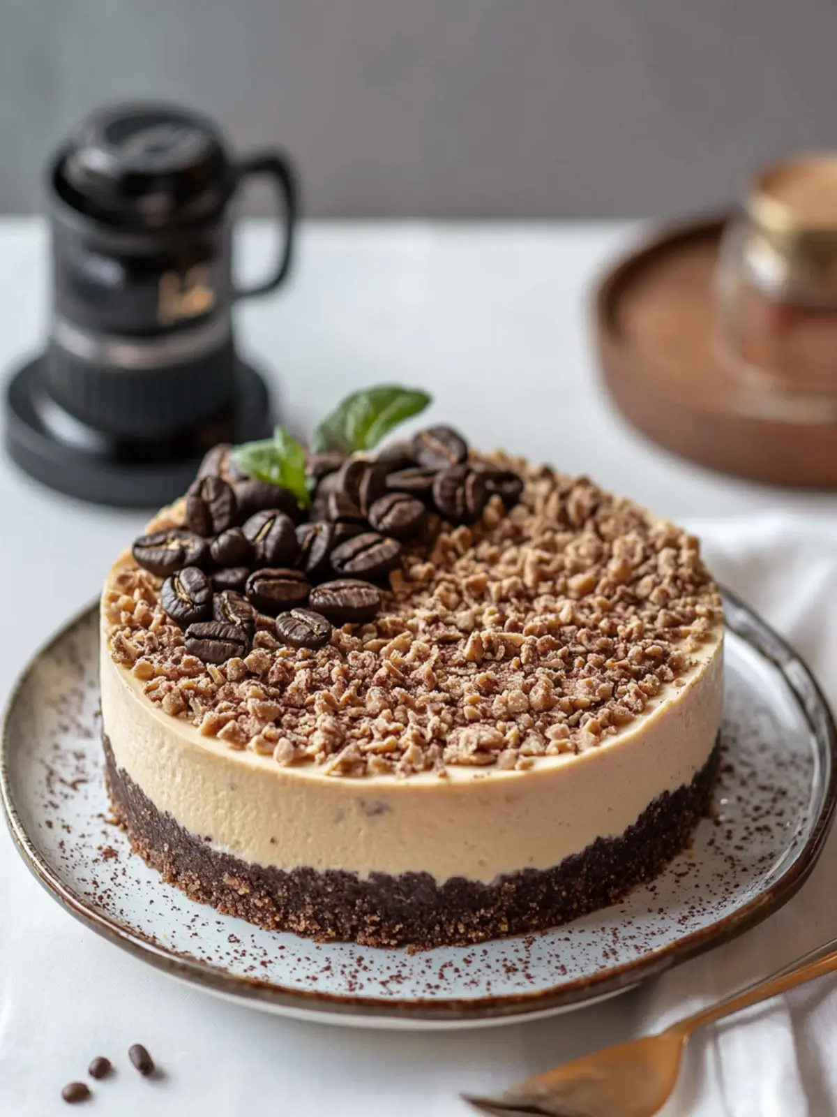Indulge in Coffee Cheesecake with Decadent Ganache Bliss 2 Coffee Cheesecake