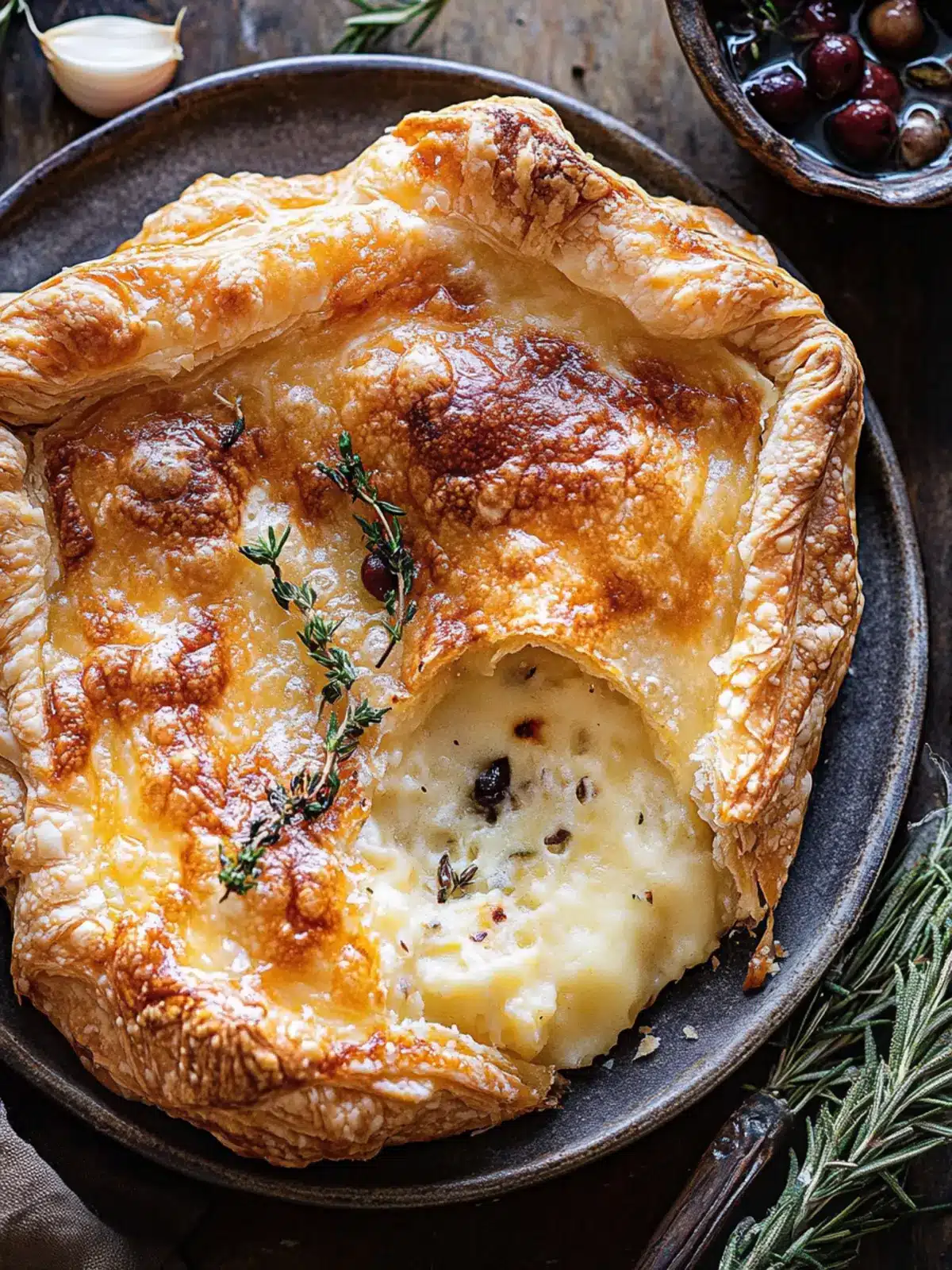 Irresistible Baked Gruy ¨re in Pastry with Rosemary & Garlic 2 Baked Gruy ¨re in Pastry with Rosemary and Garlic