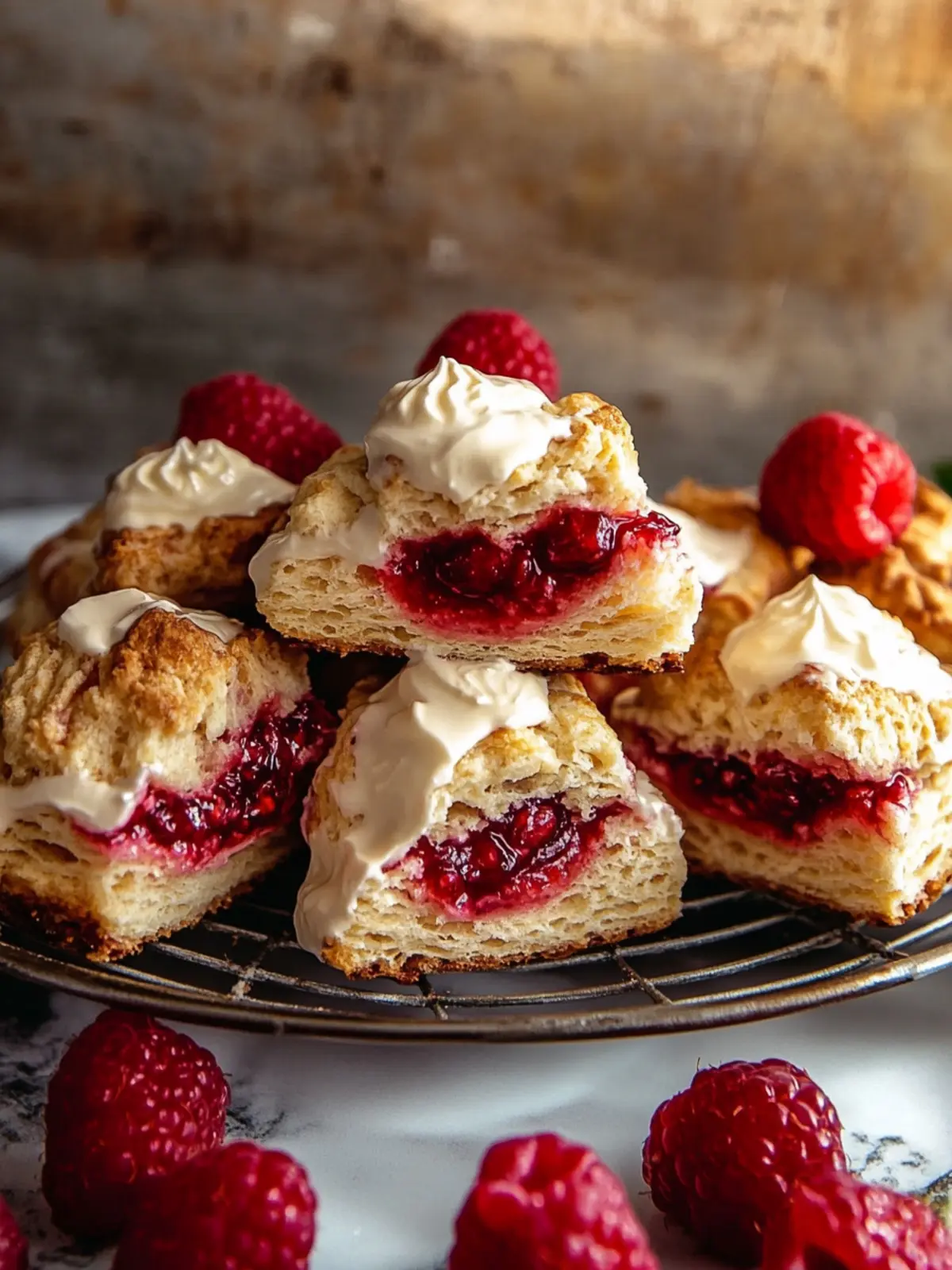 Delicious Layered Raspberry Scones for a Cozy Morning Treat 2 Layered Raspberry Scones