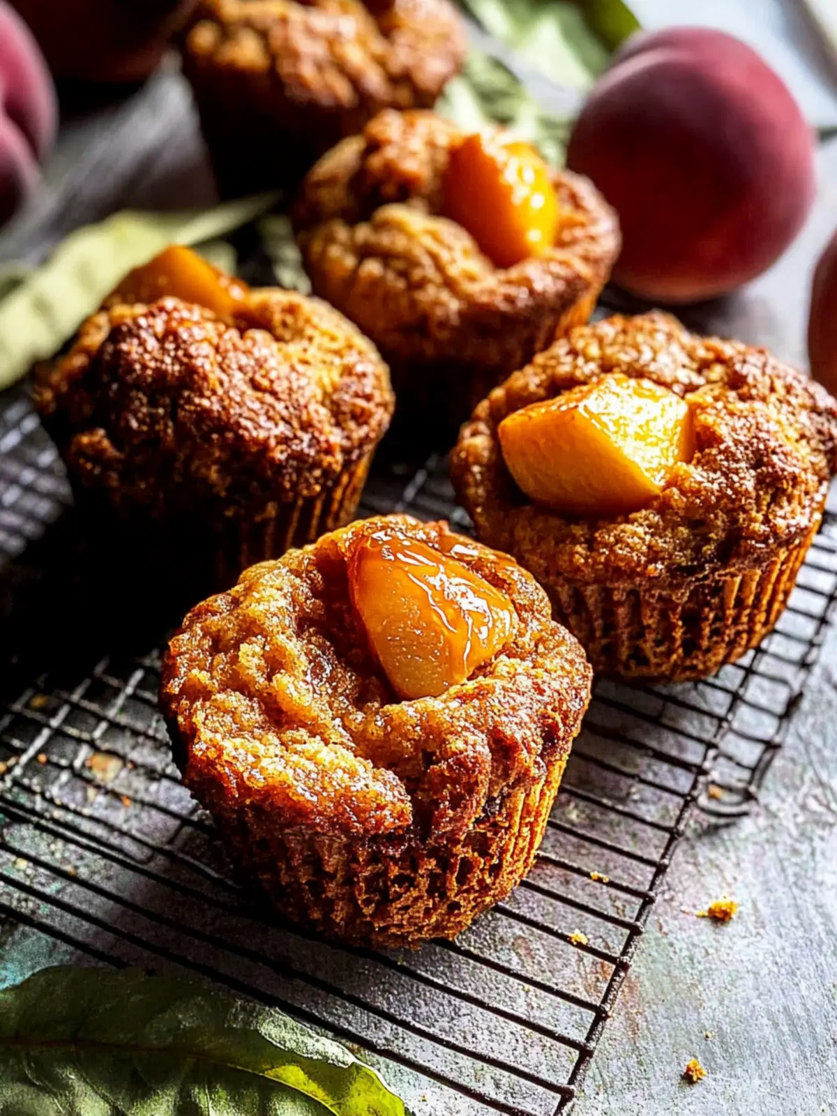 Jumbo Caramel Peach Cobbler Muffins that Wow Every Bite 3 Jumbo Caramel Peach Cobbler Muffins