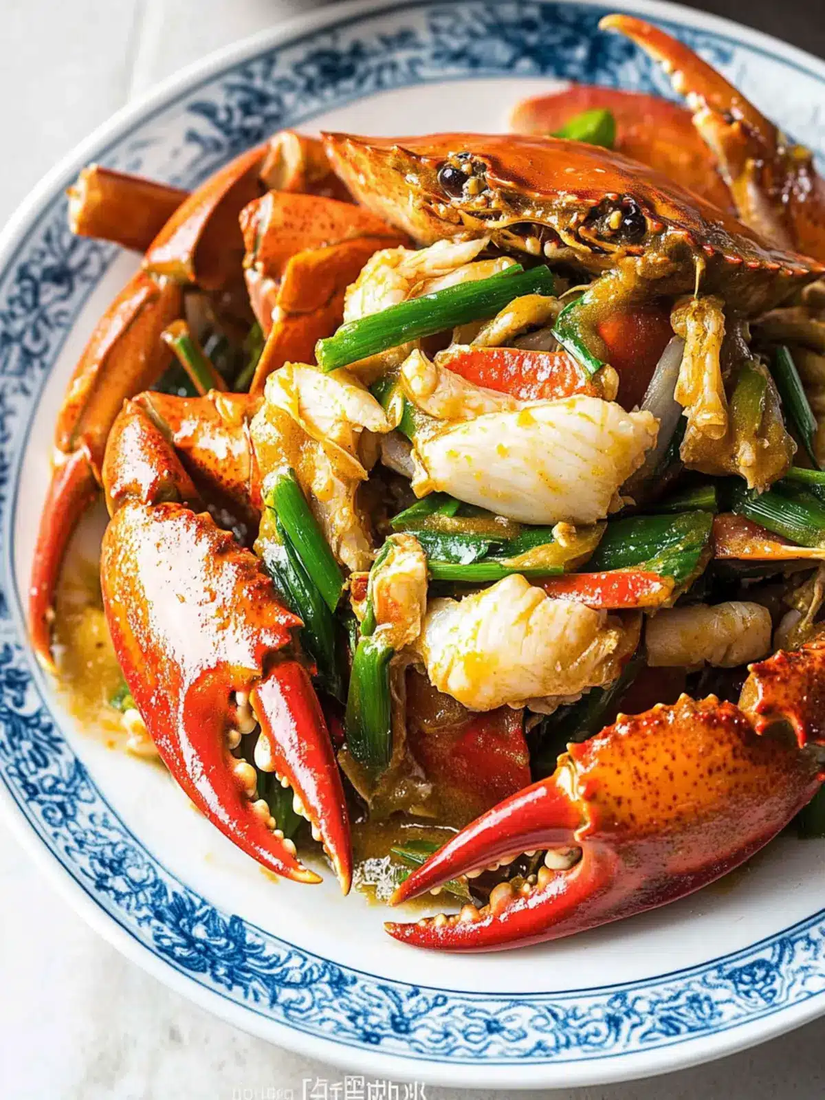 Savory Stir-fried Crab with Ginger and Scallion Delight 4 Stir-fried Crab with Ginger and Scallion