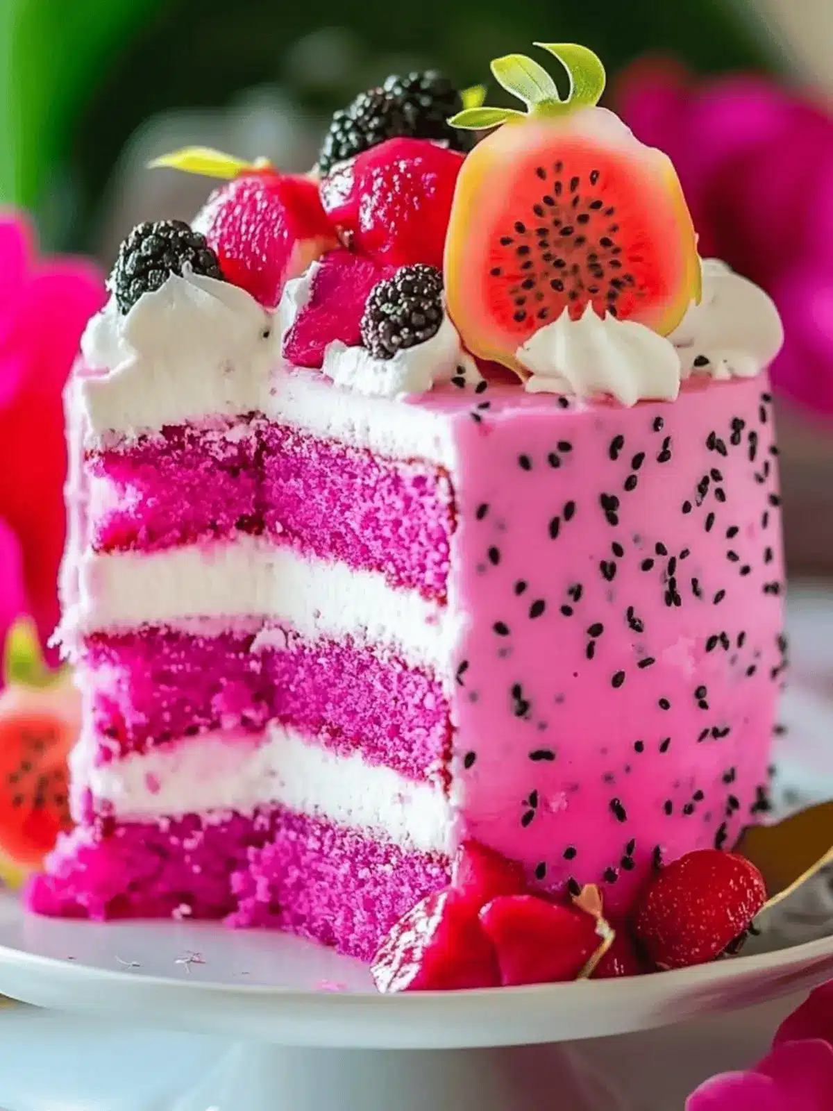 Pink Dragon Fruit Layer Cake: A Joyful Gluten-Free Delight 3 Pink Dragon Fruit Layer Cake