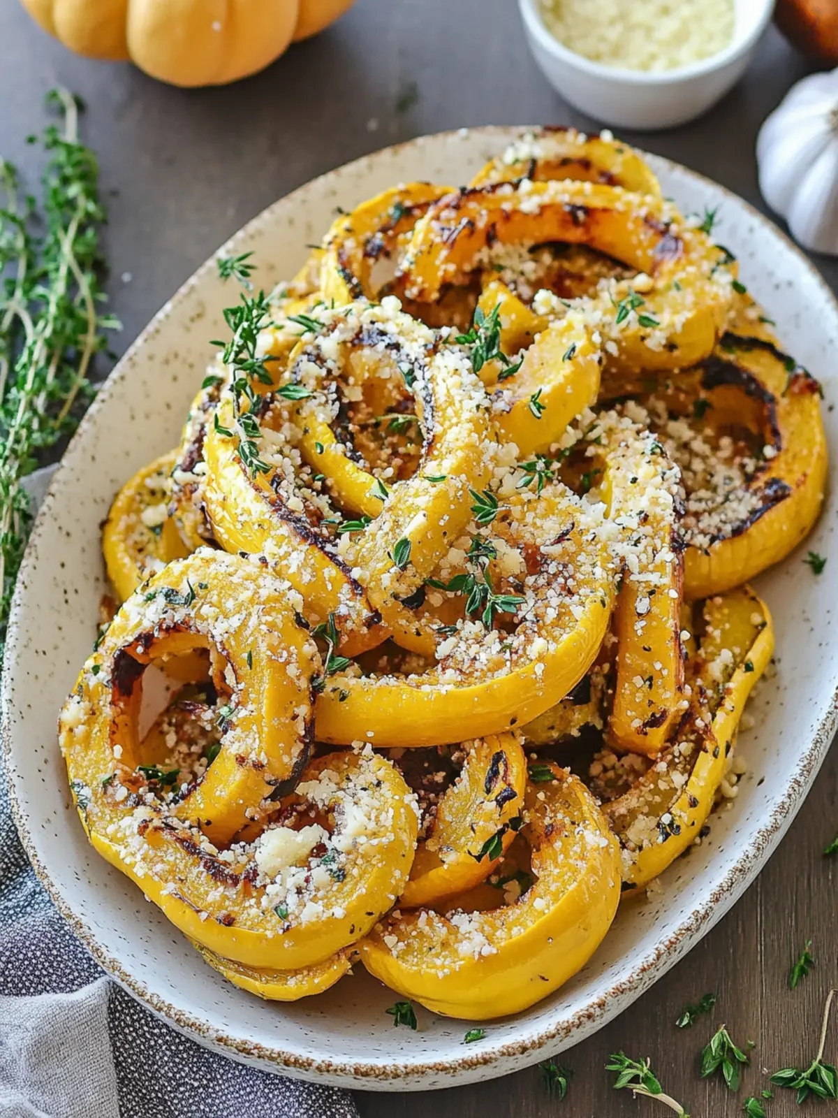 Savory Parmesan Roasted Delicata Squash You'll Crave! 4 Parmesan Roasted Delicata Squash
