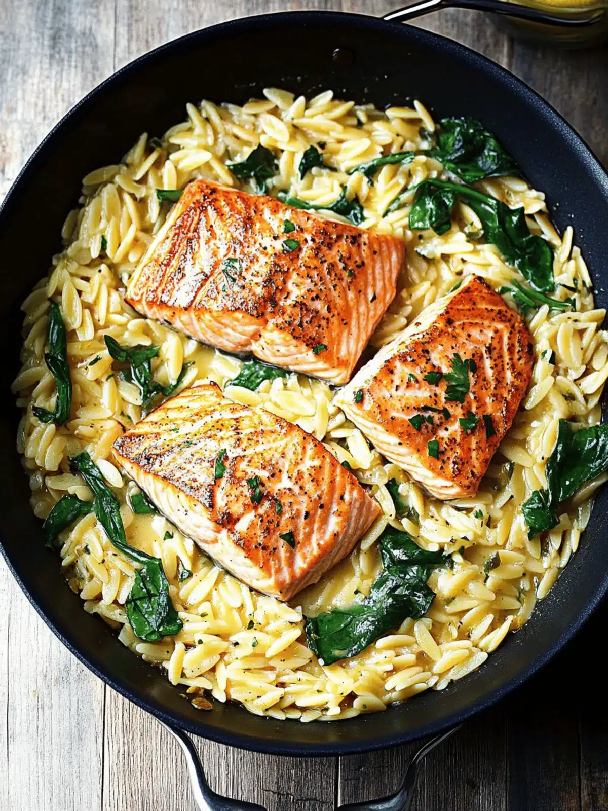 One Skillet Salmon with Lemon Orzo for Easy Weeknight Dinners 2 One Skillet Salmon with Lemon Orzo
