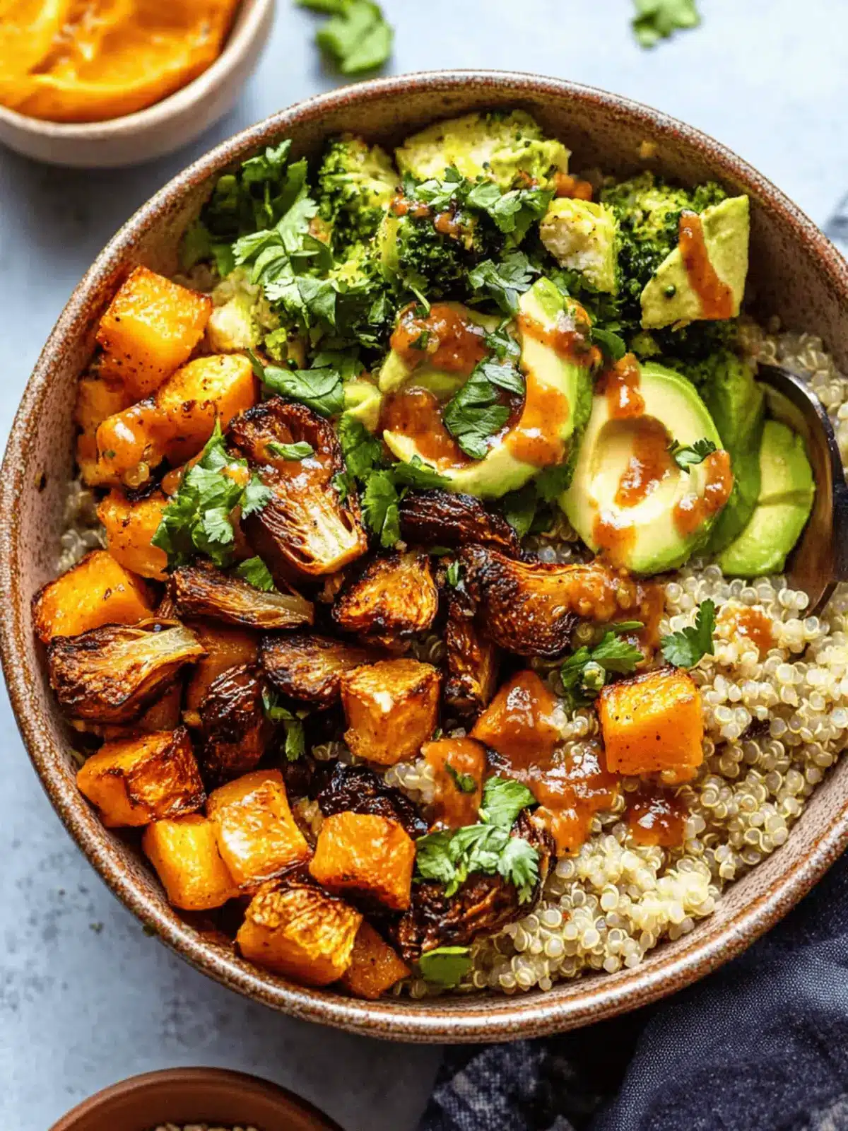 Quinoa Power Bowls with Maple Chipotle Brussels & Smoky Squash 4 Quinoa Power Bowls with Maple Chipotle Brussels and Smoky Butternut Squash