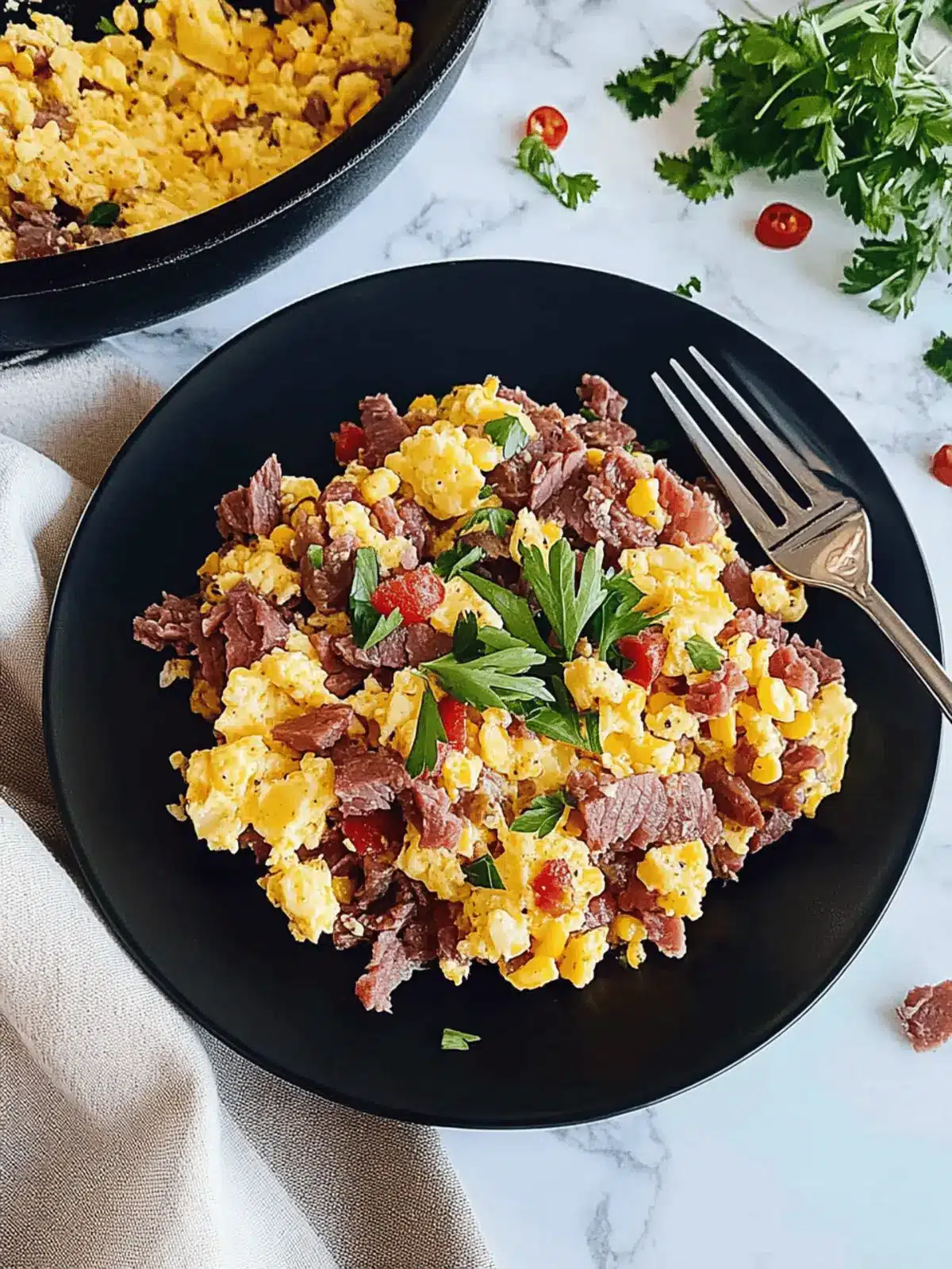 Savory Corned Beef & Egg Scramble Ready in 15 Minutes 4 Savory Corned Beef & Egg Scramble Ready in 15 Minutes