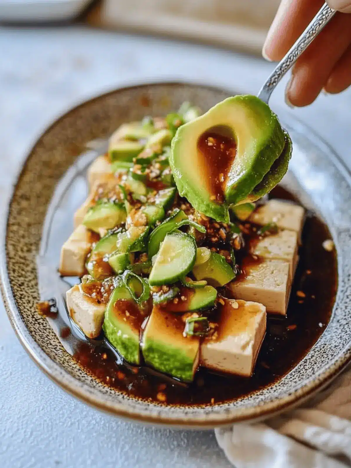 Delicious Tofu Avocado Salad with a Tangy Asian Twist 3 Tofu Avocado Salad